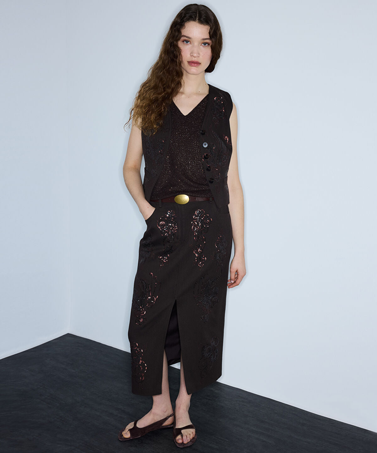 Lurex Knit Top with Rhinestones