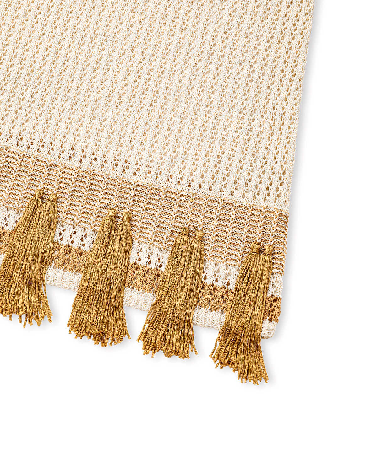 Openwork Knit Top with Fringes