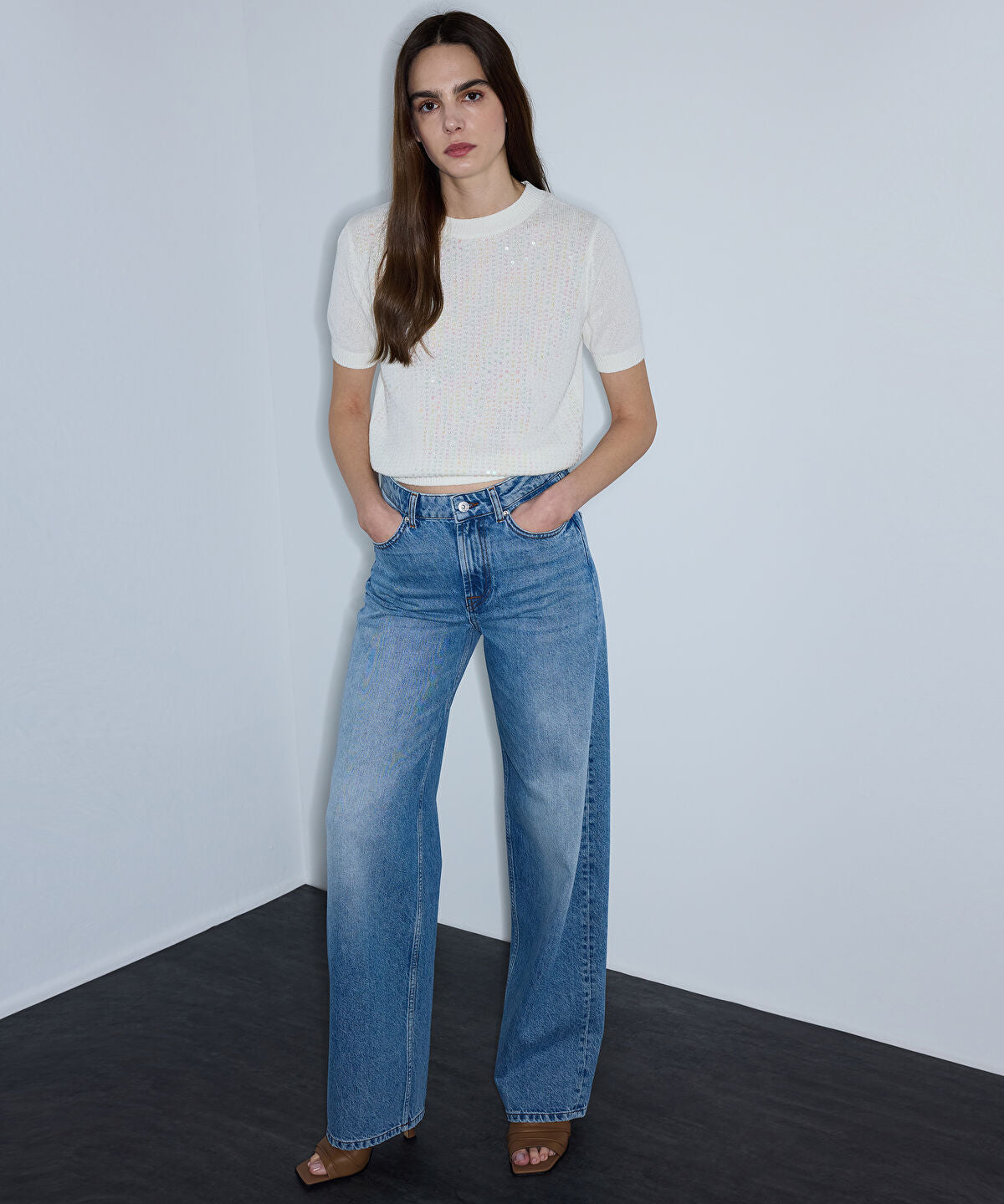 Sequinned Knit Top