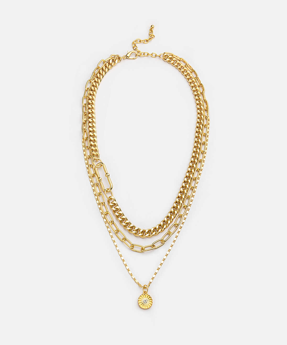 Rhinestone Chain Necklace Set