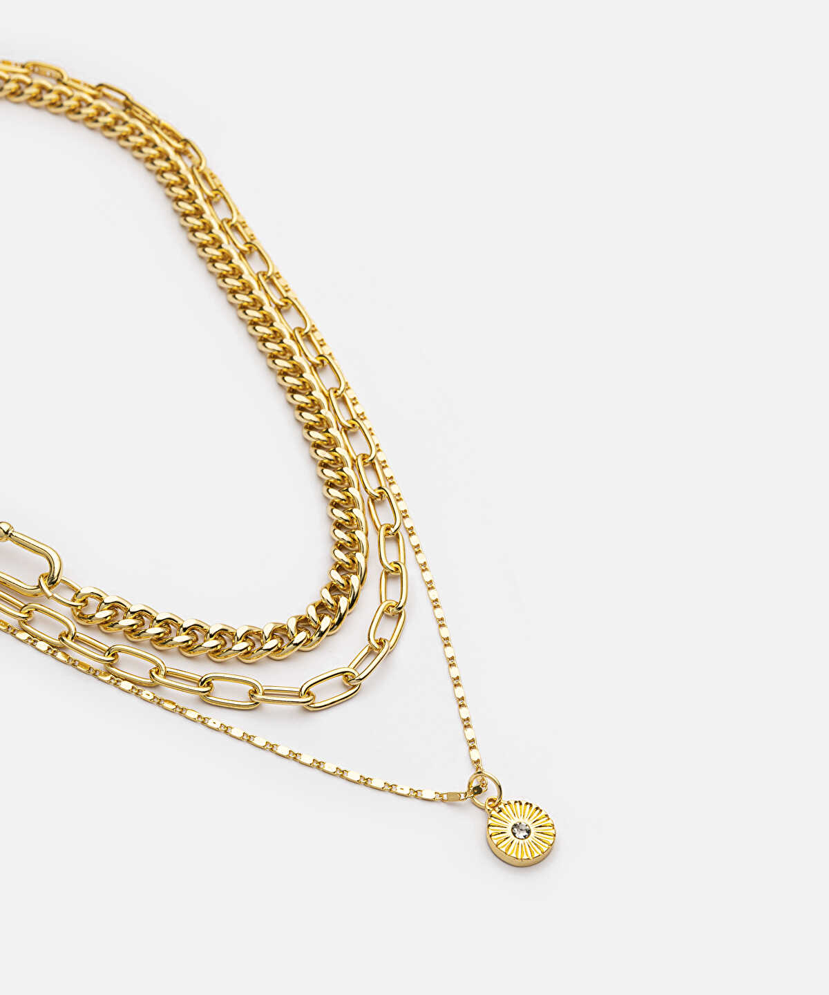 Rhinestone Chain Necklace Set