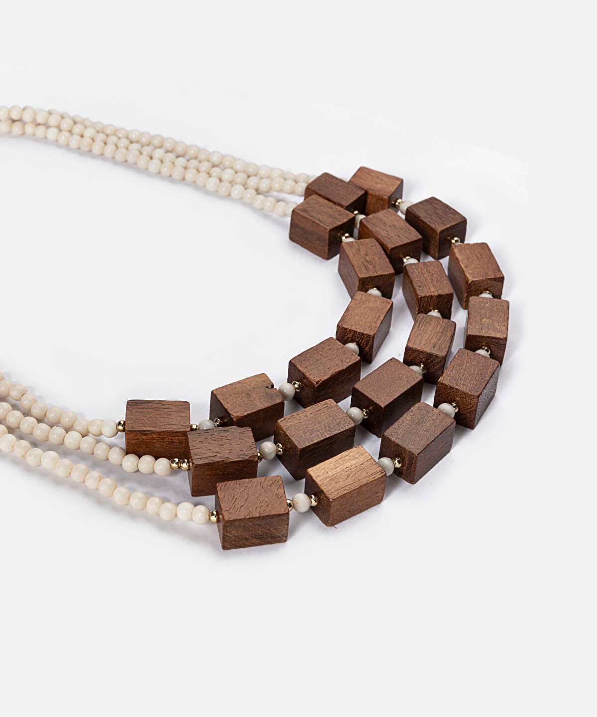 Mixed Wood and Bead Necklace