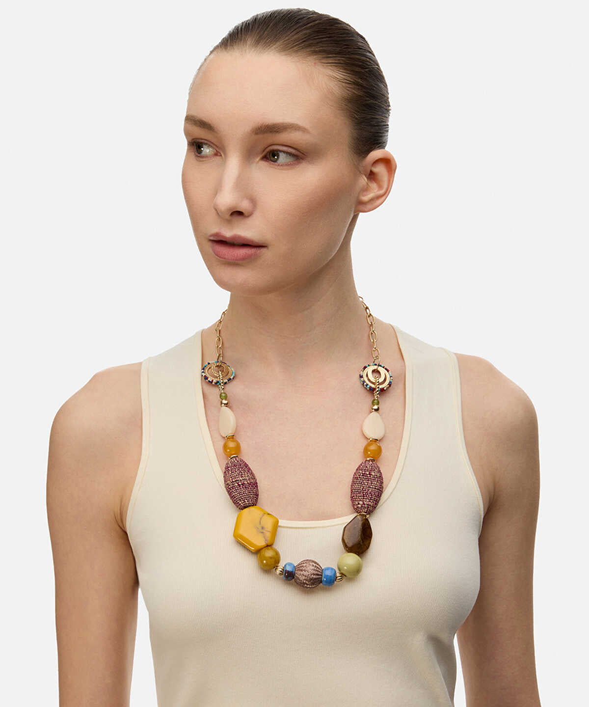 Resin and Bead Necklace
