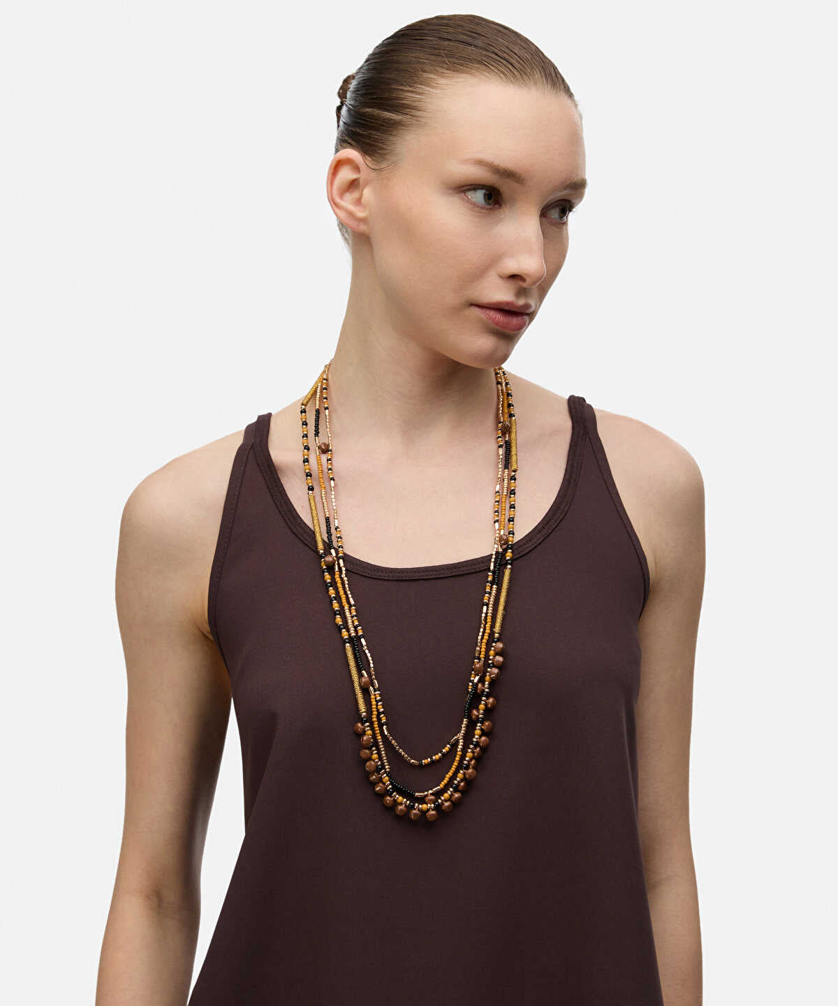 Mixed Beaded Long Necklace Set