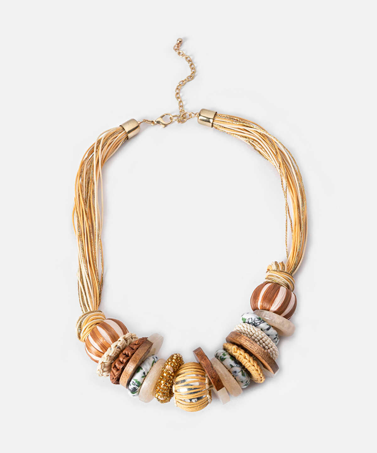 Mixed Element Raffia Necklace