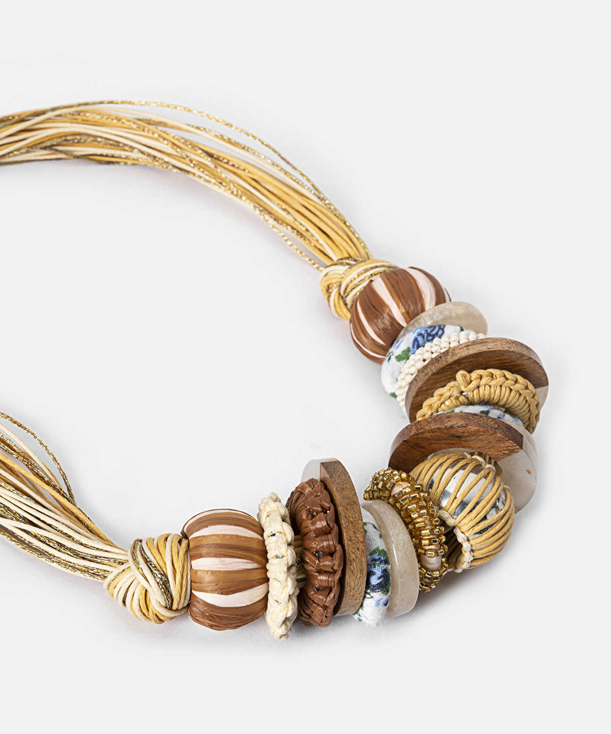 Mixed Element Raffia Necklace