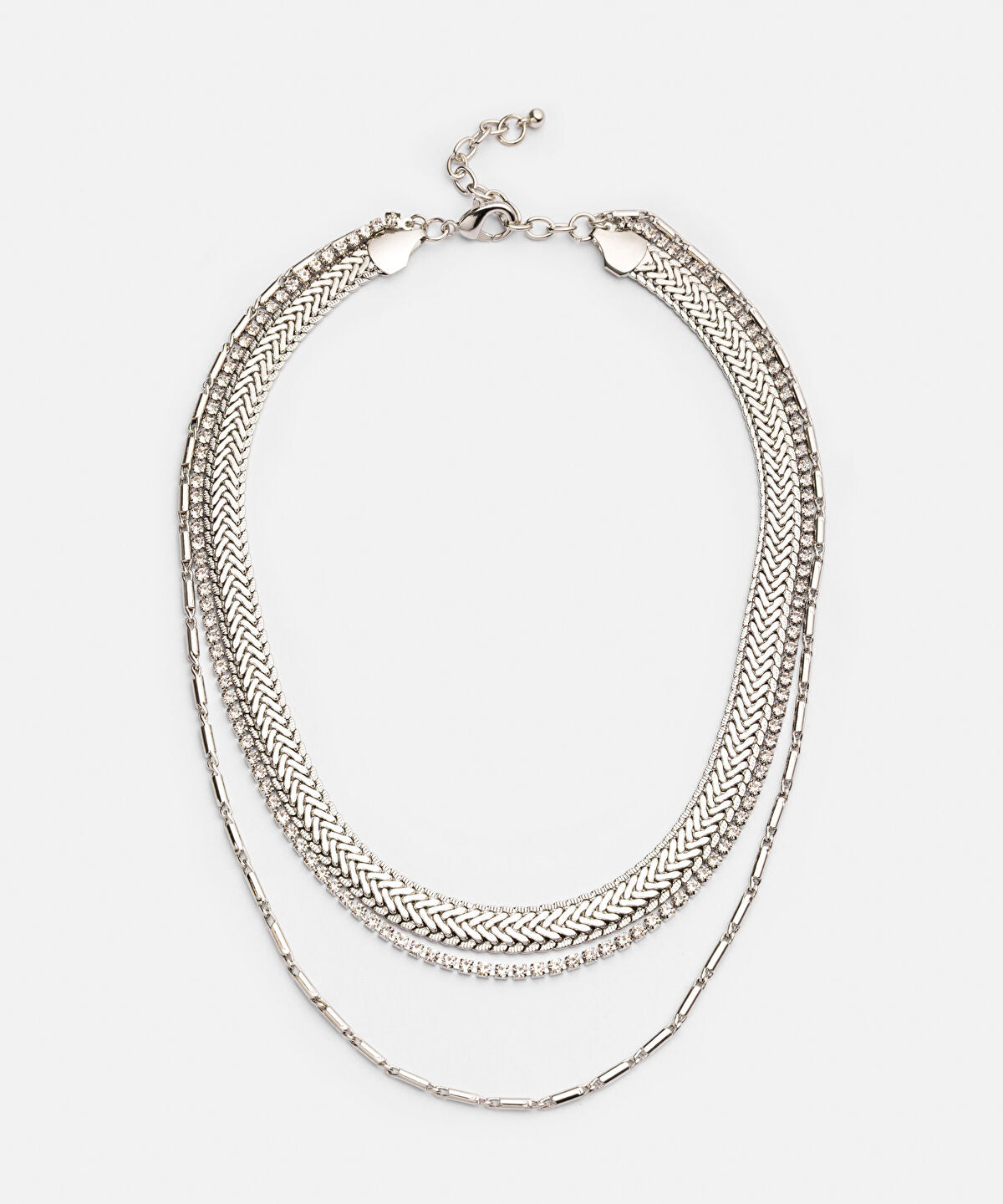 Rhinestone Metal Necklace Set