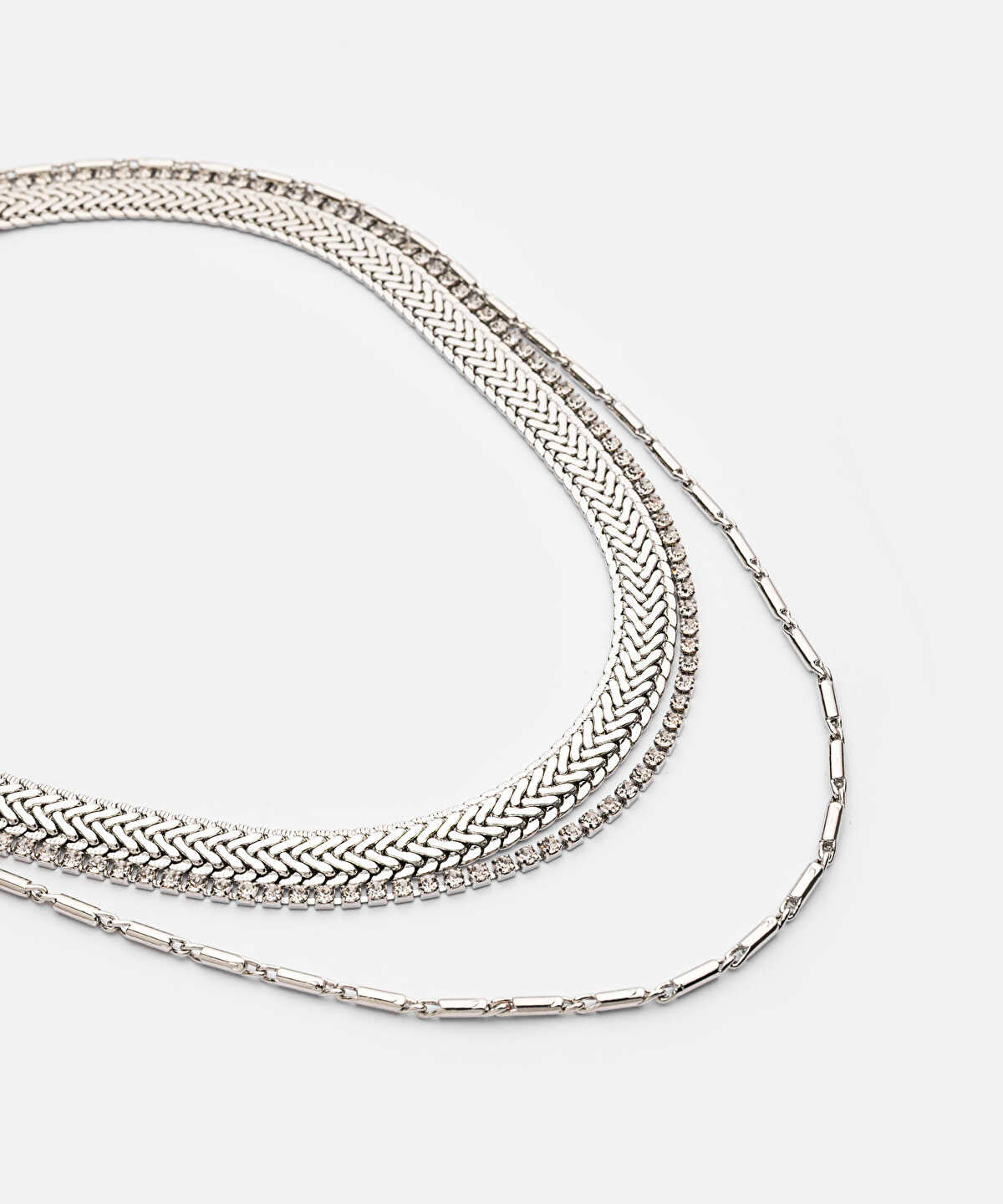 Rhinestone Metal Necklace Set