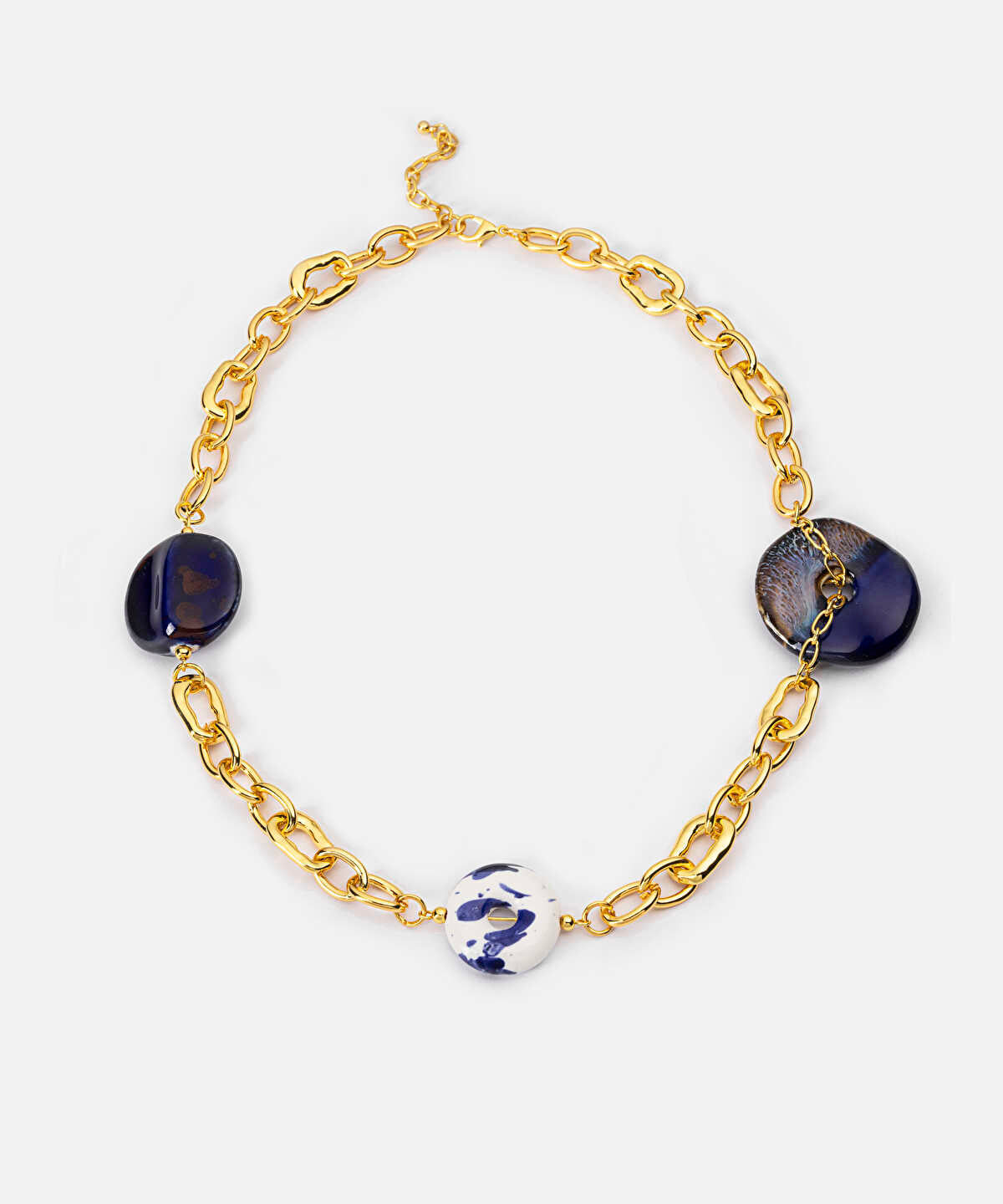 Mixed Stone Chain Necklace