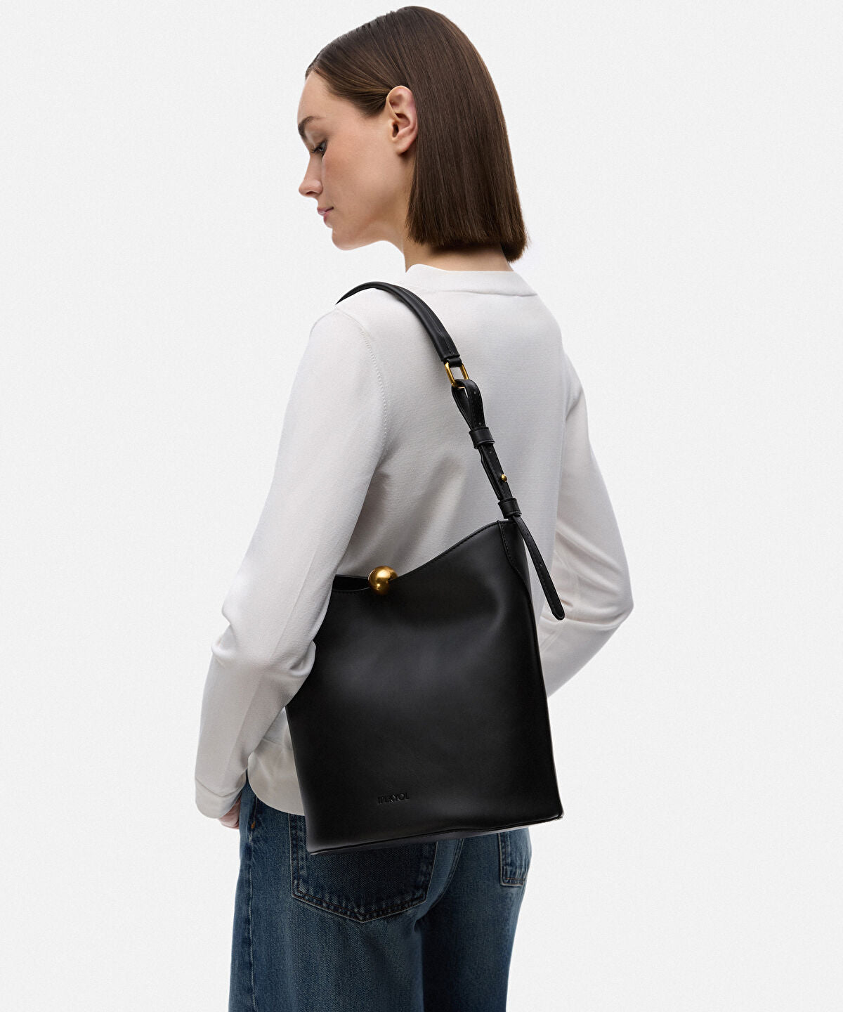 Leather-Effect Bag with Buckle