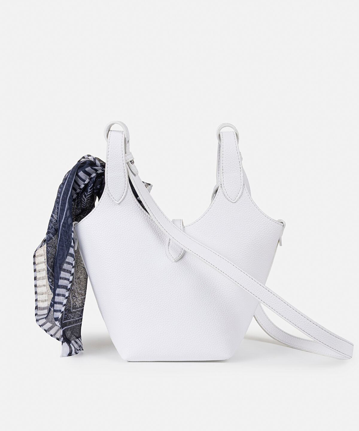 Scarf Accent Faux Leather Bag