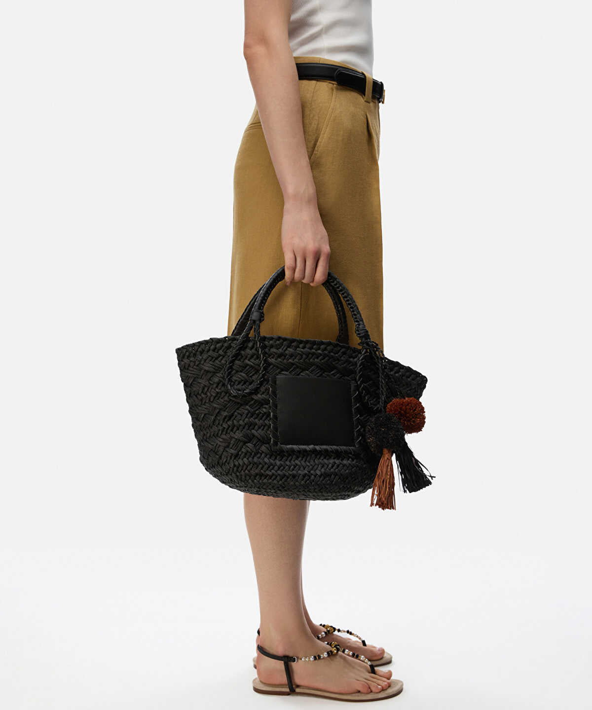 Contrast Tassel Bag