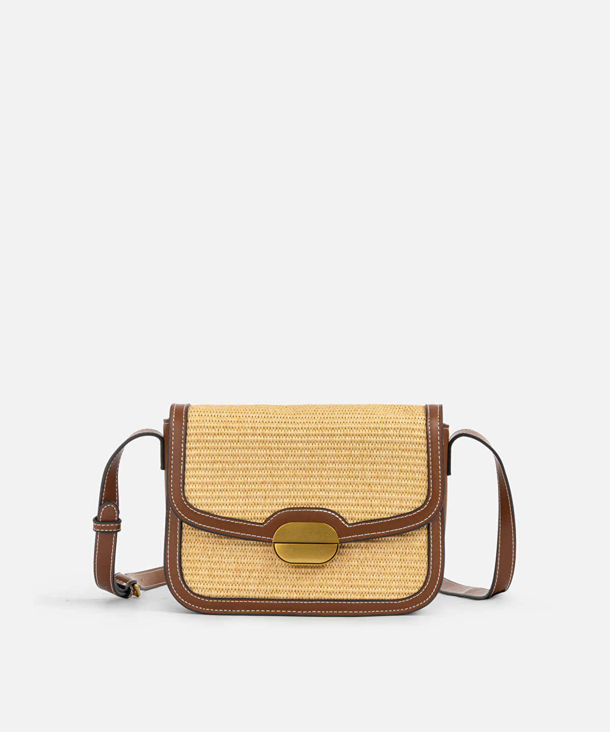Contrast Texture Flap Bag