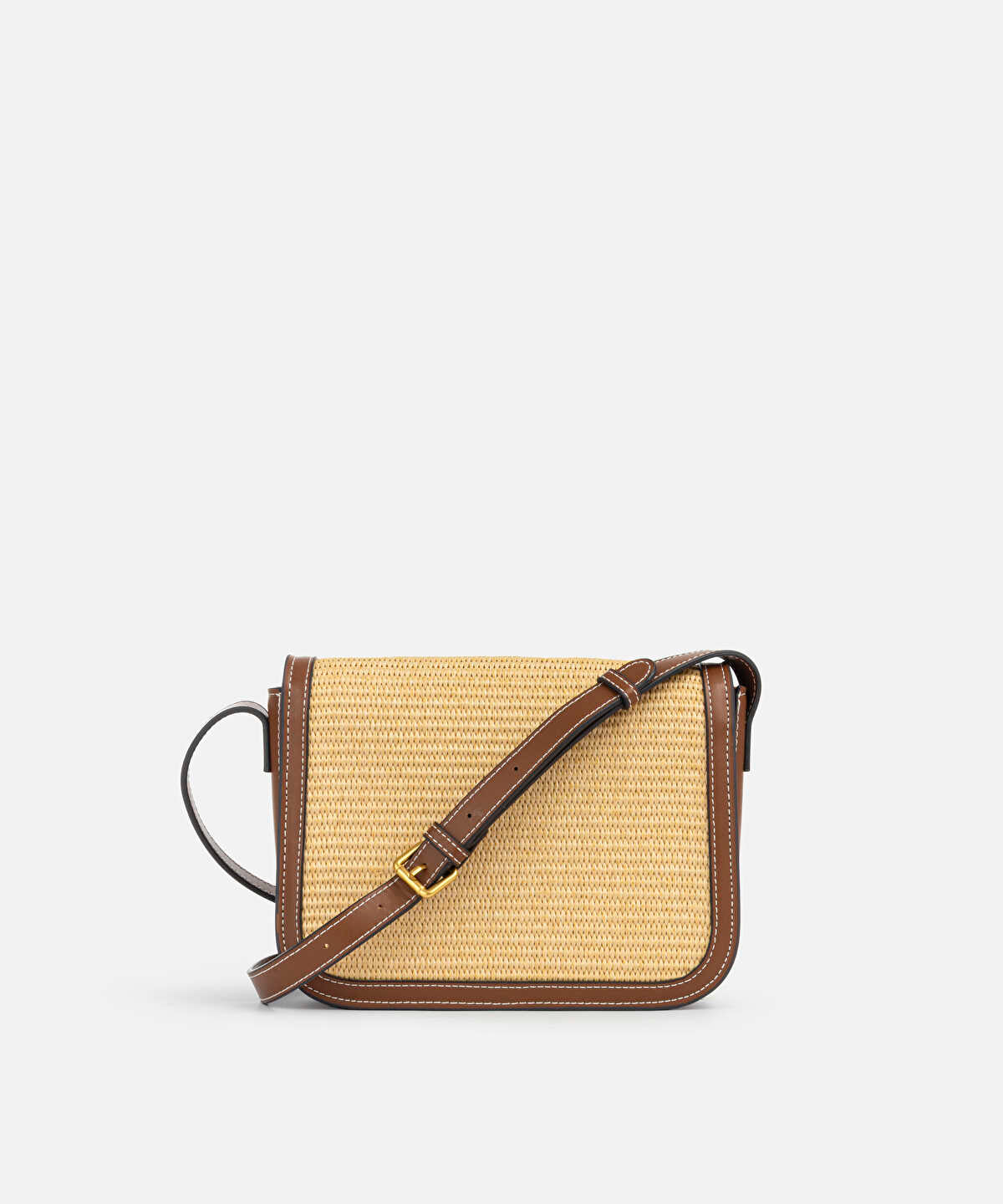 Contrast Texture Flap Bag