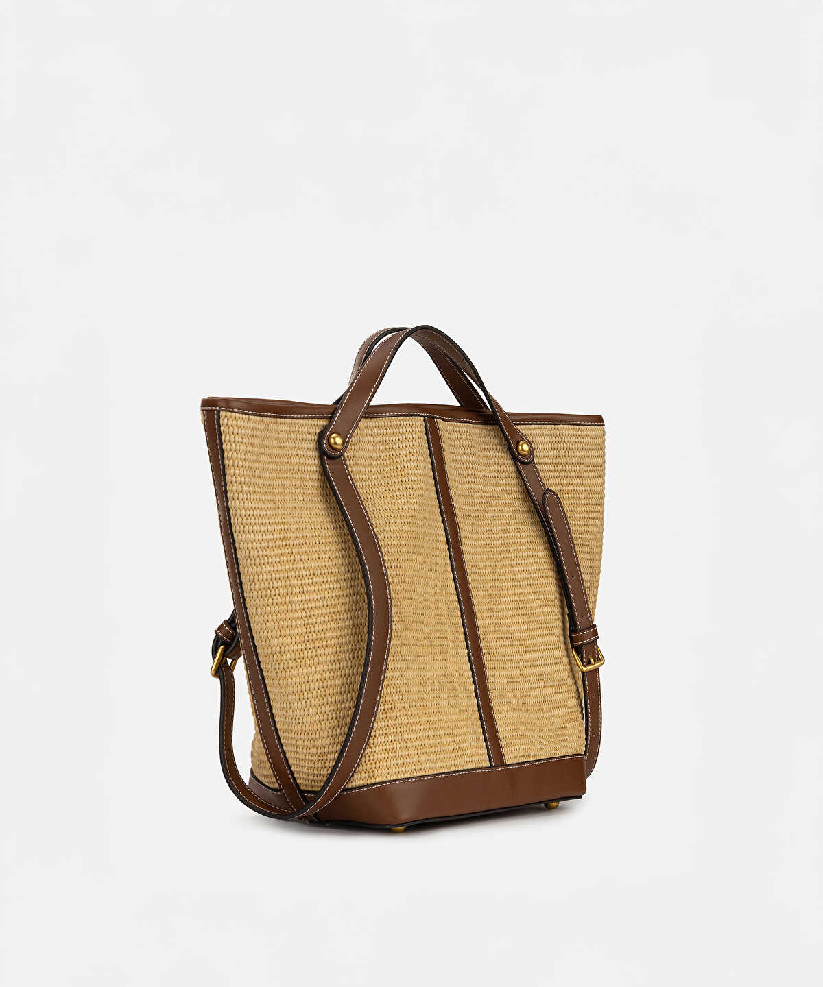 Straw Effect Double Strap Bag
