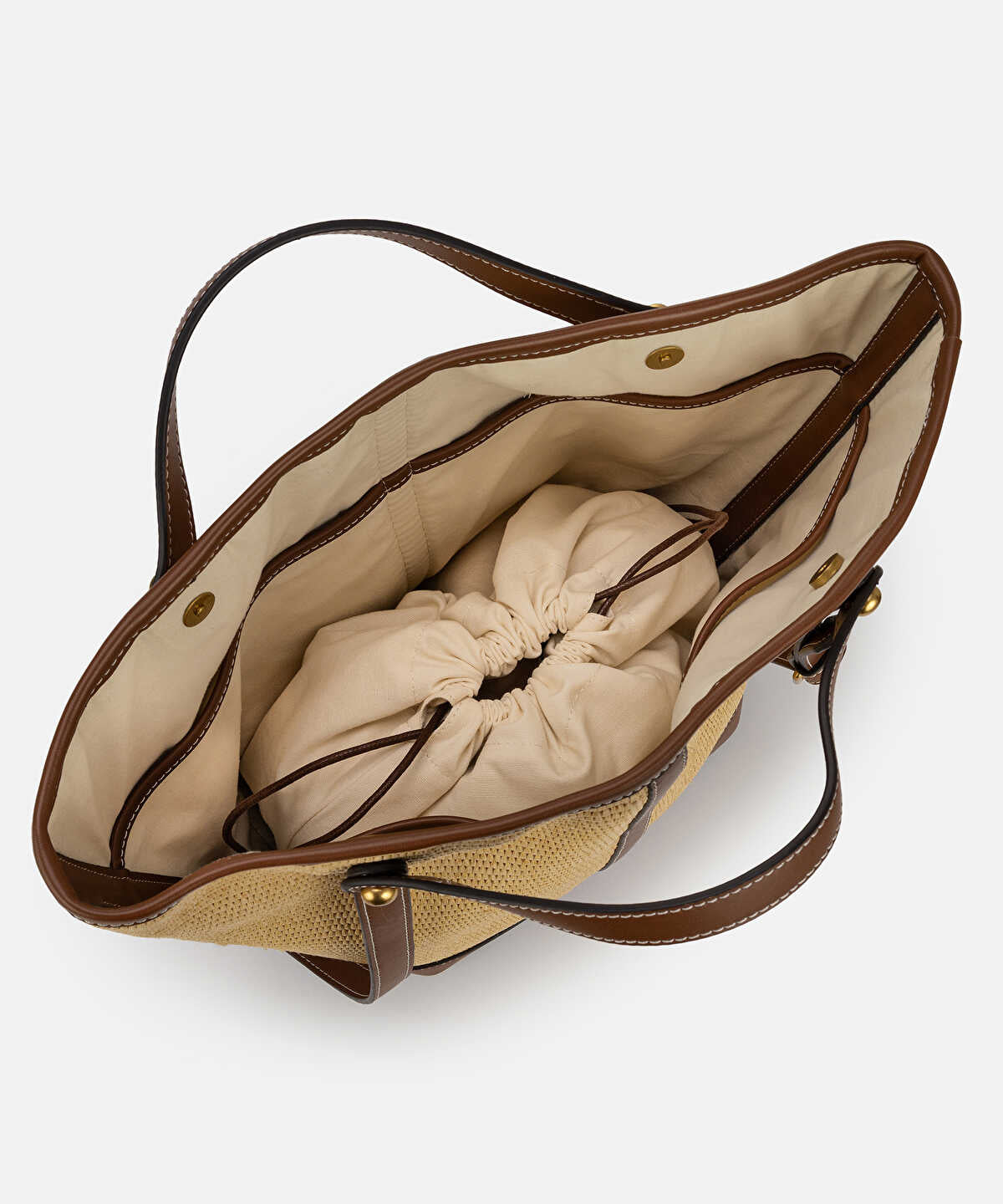 Straw Effect Double Strap Bag