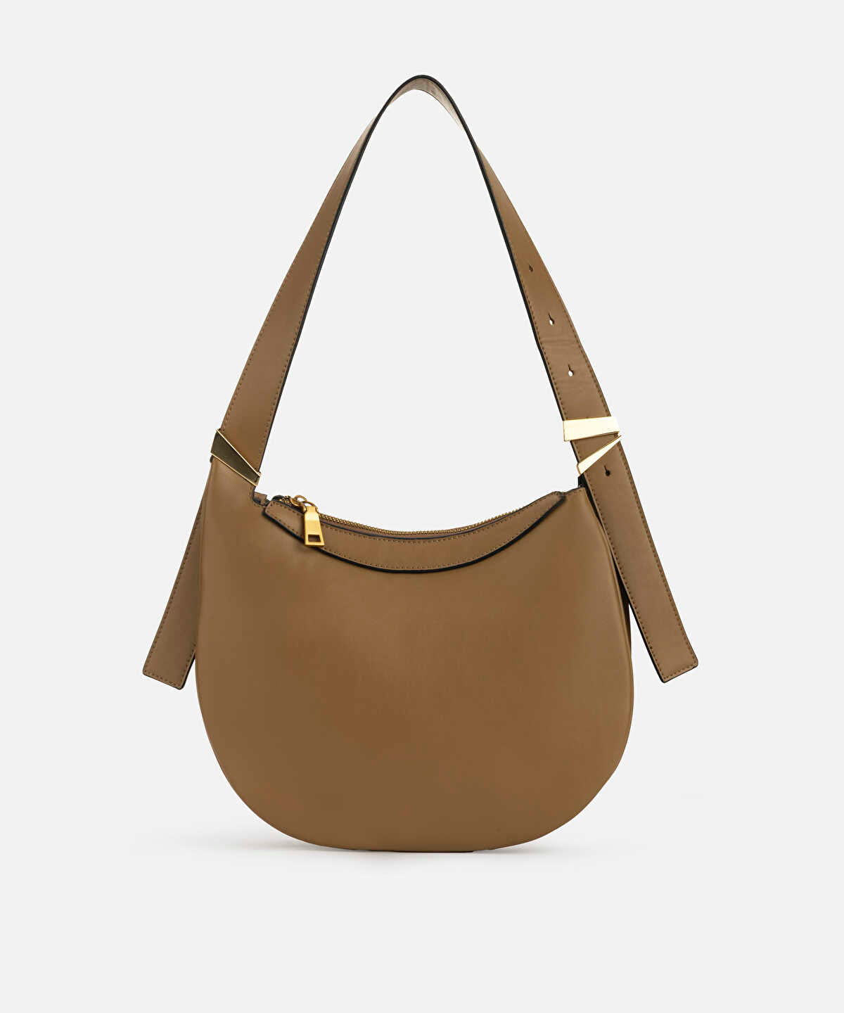 Oval Leather Effect Bag