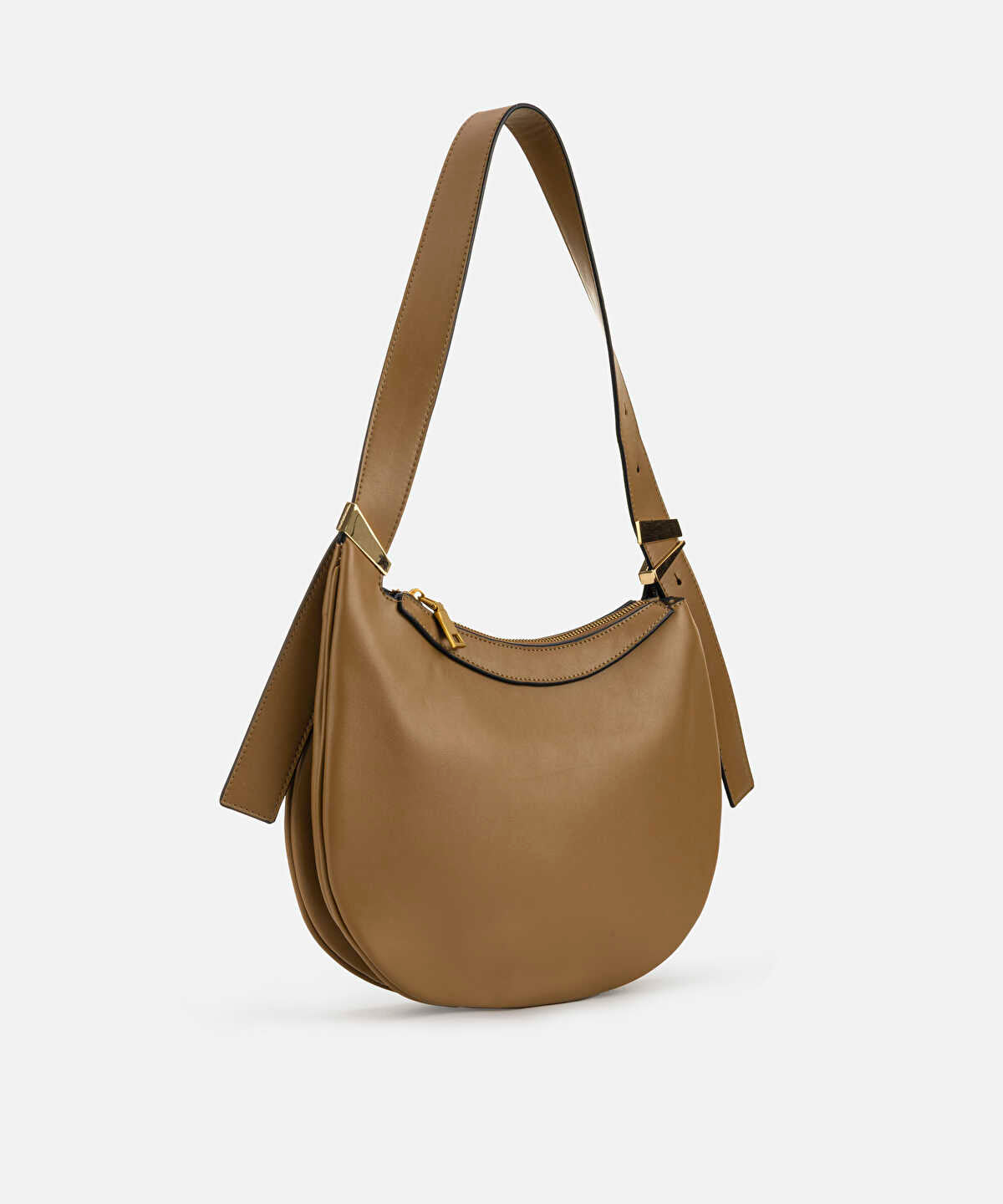 Oval Leather Effect Bag