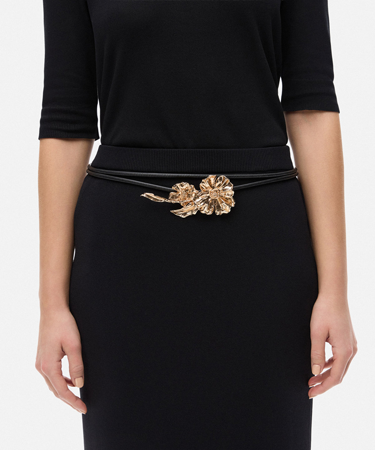 Cord Belt with Flowers