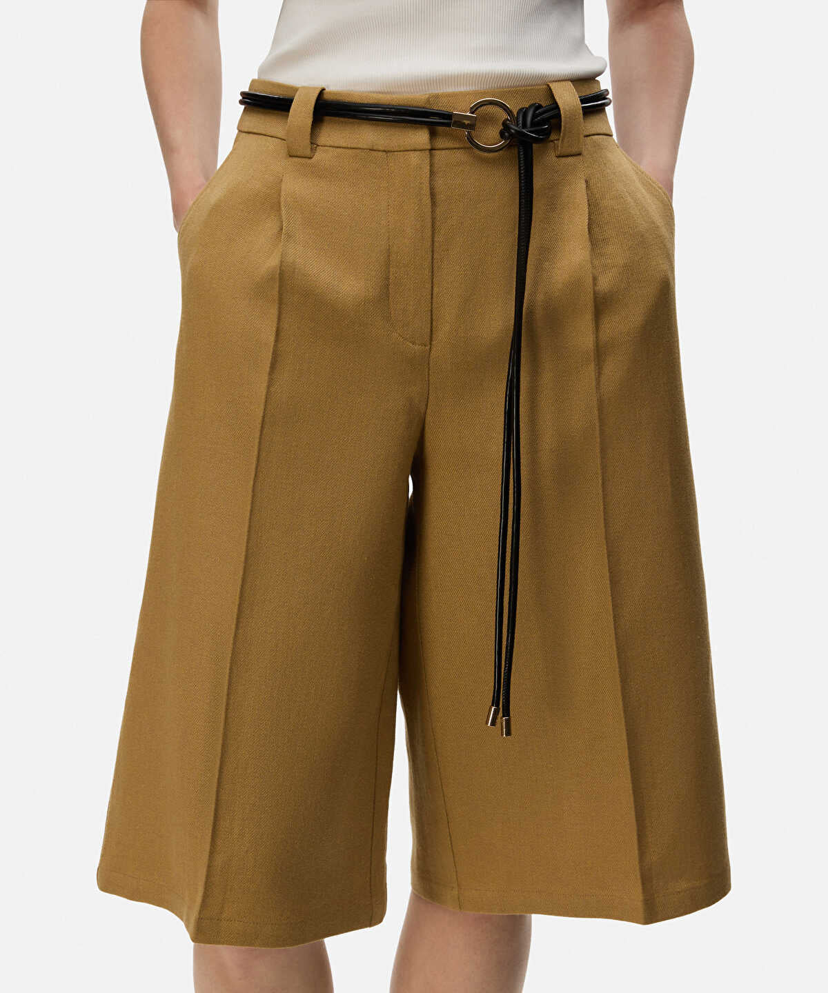 Cord Belt with Round Buckle