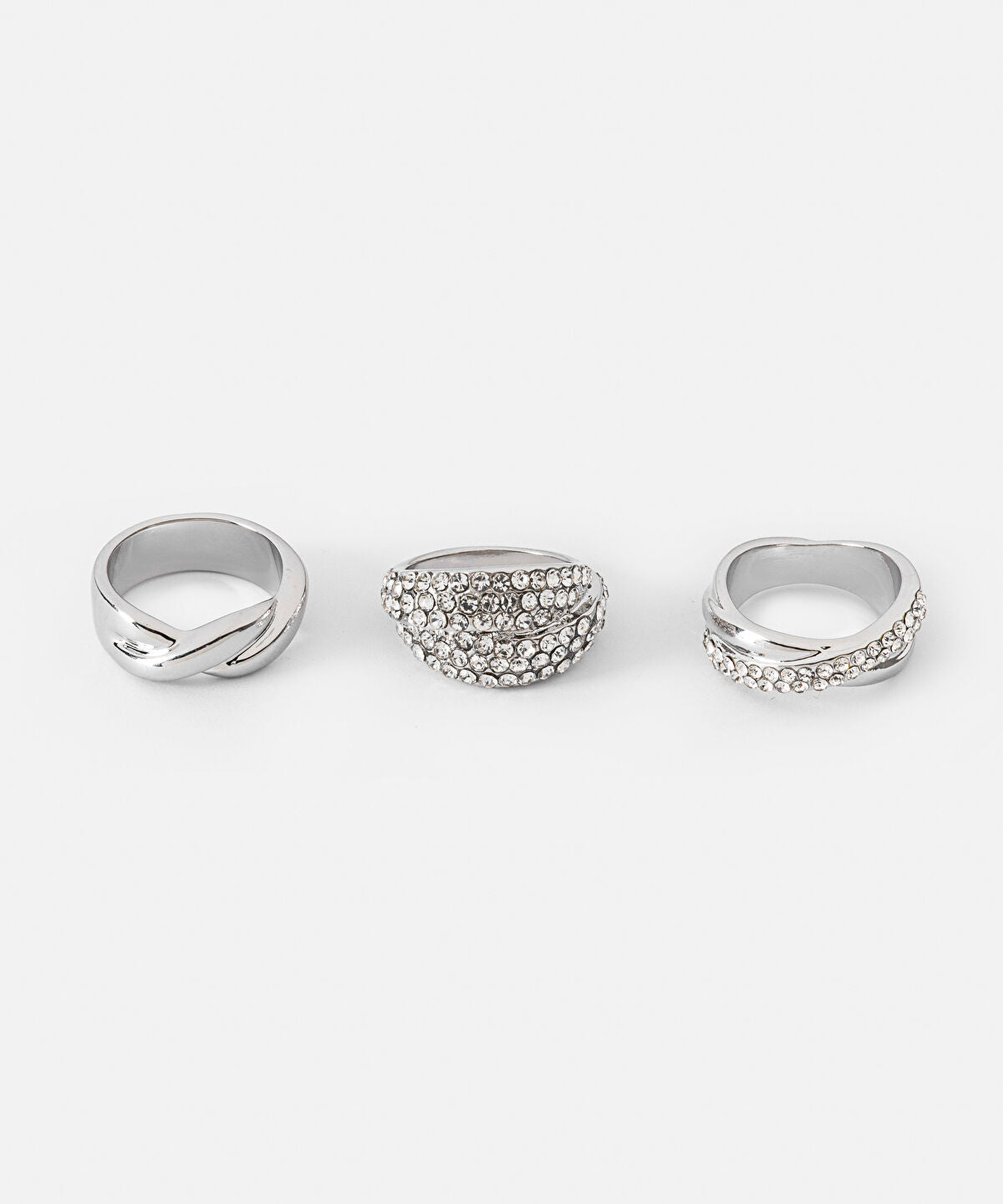 Crystal Embellished Ring Set