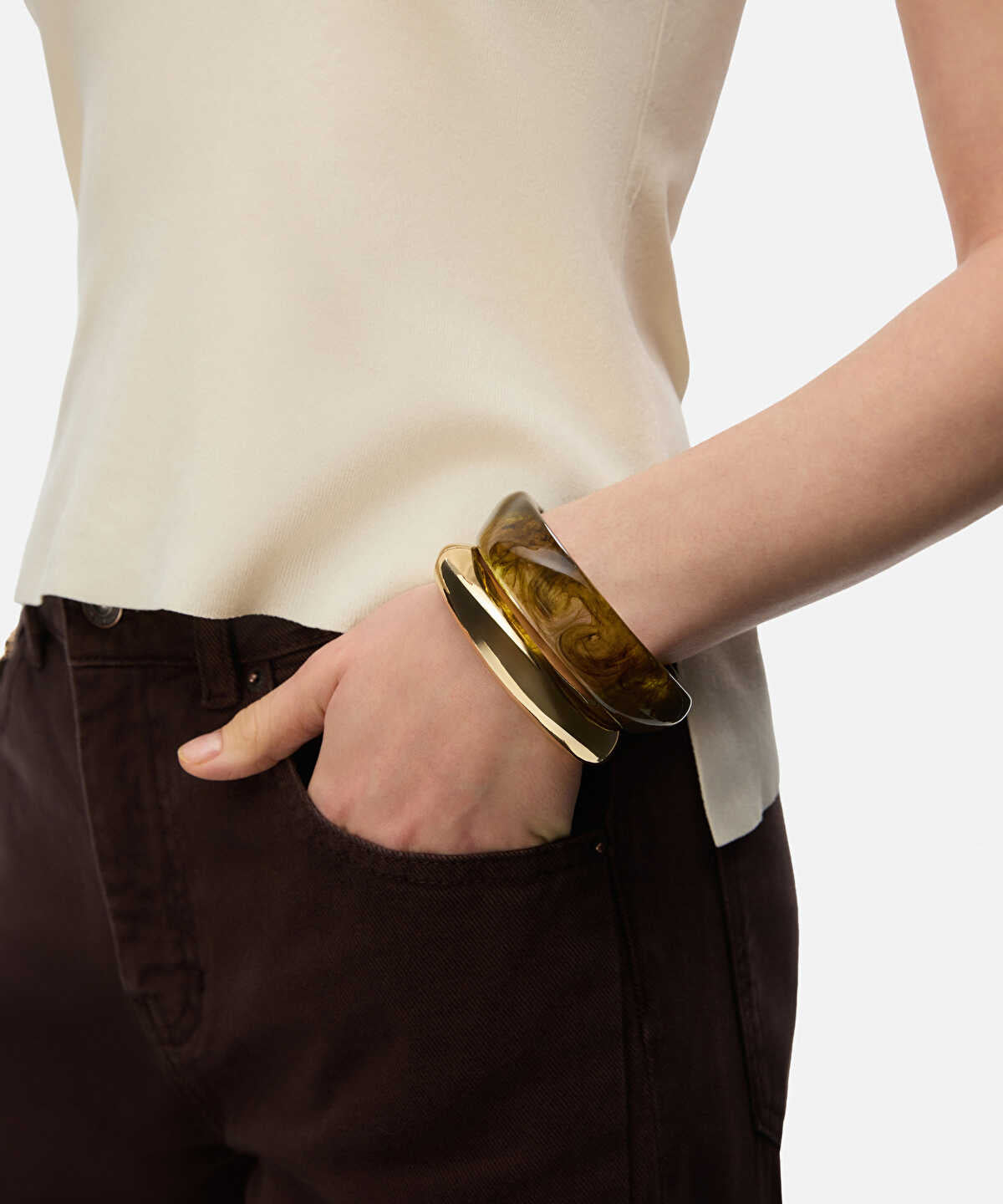 Resin and Metal Bracelet Set
