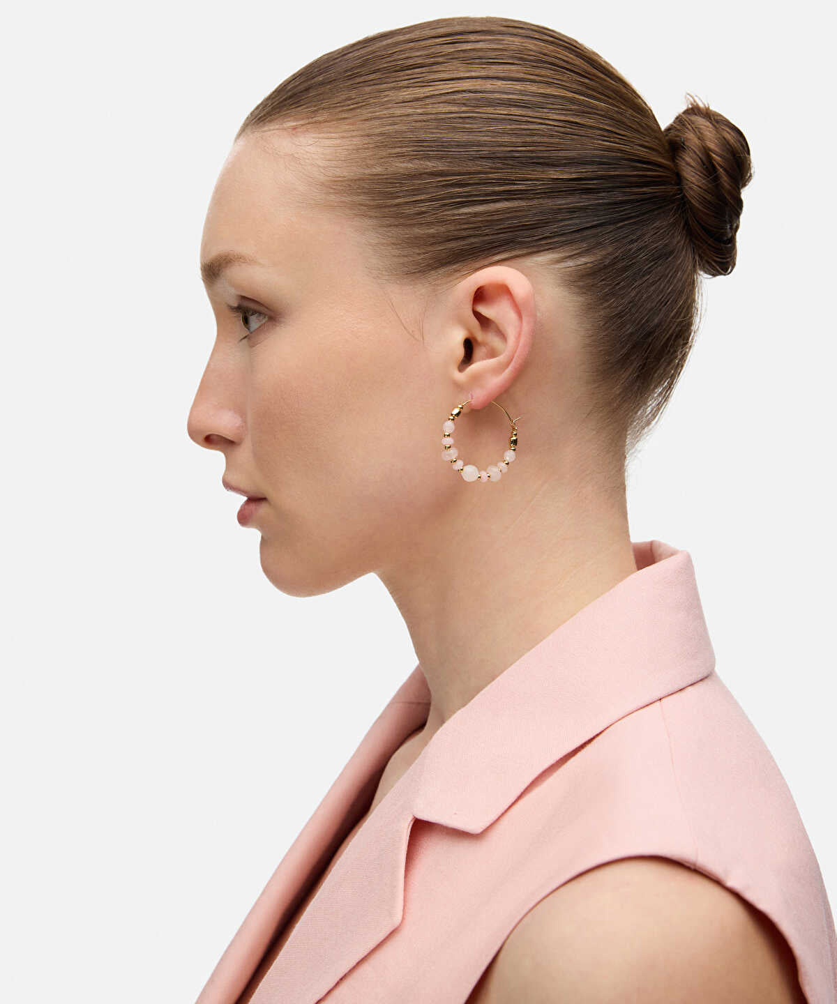 Mixed Stone Hoop Earrings