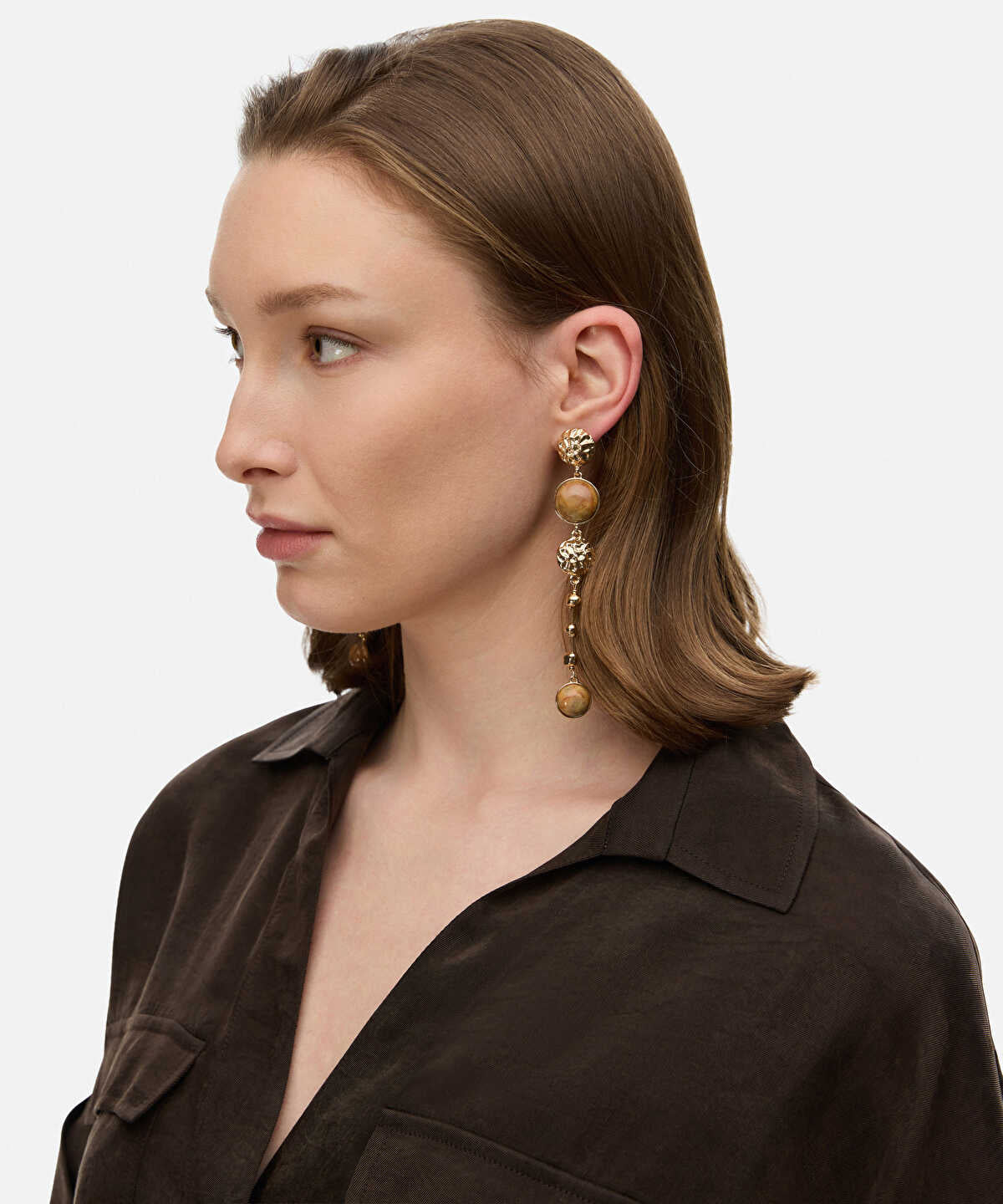 Stone Accent Dangle Earrings