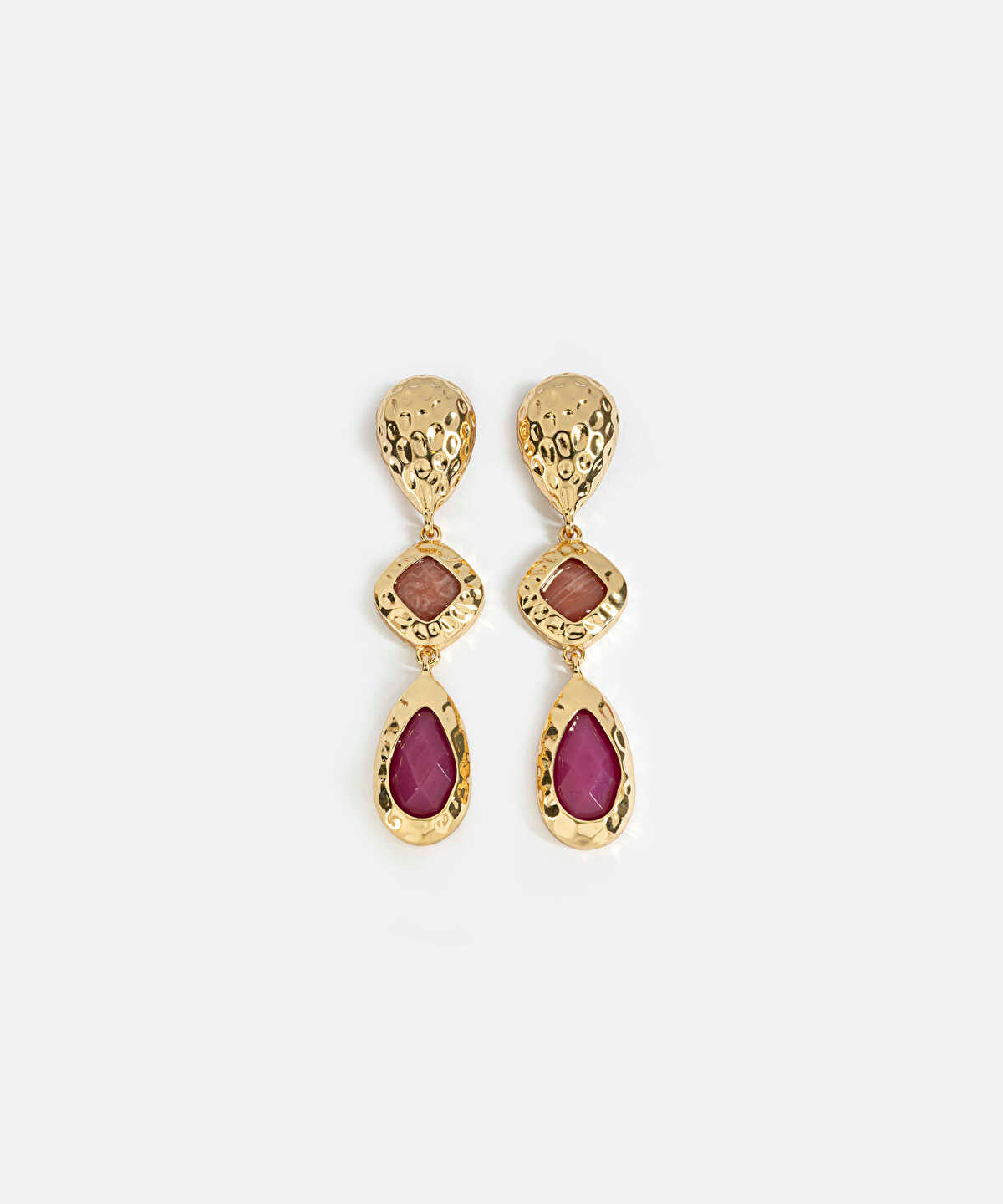 Acrylic Detail Textured Earrings