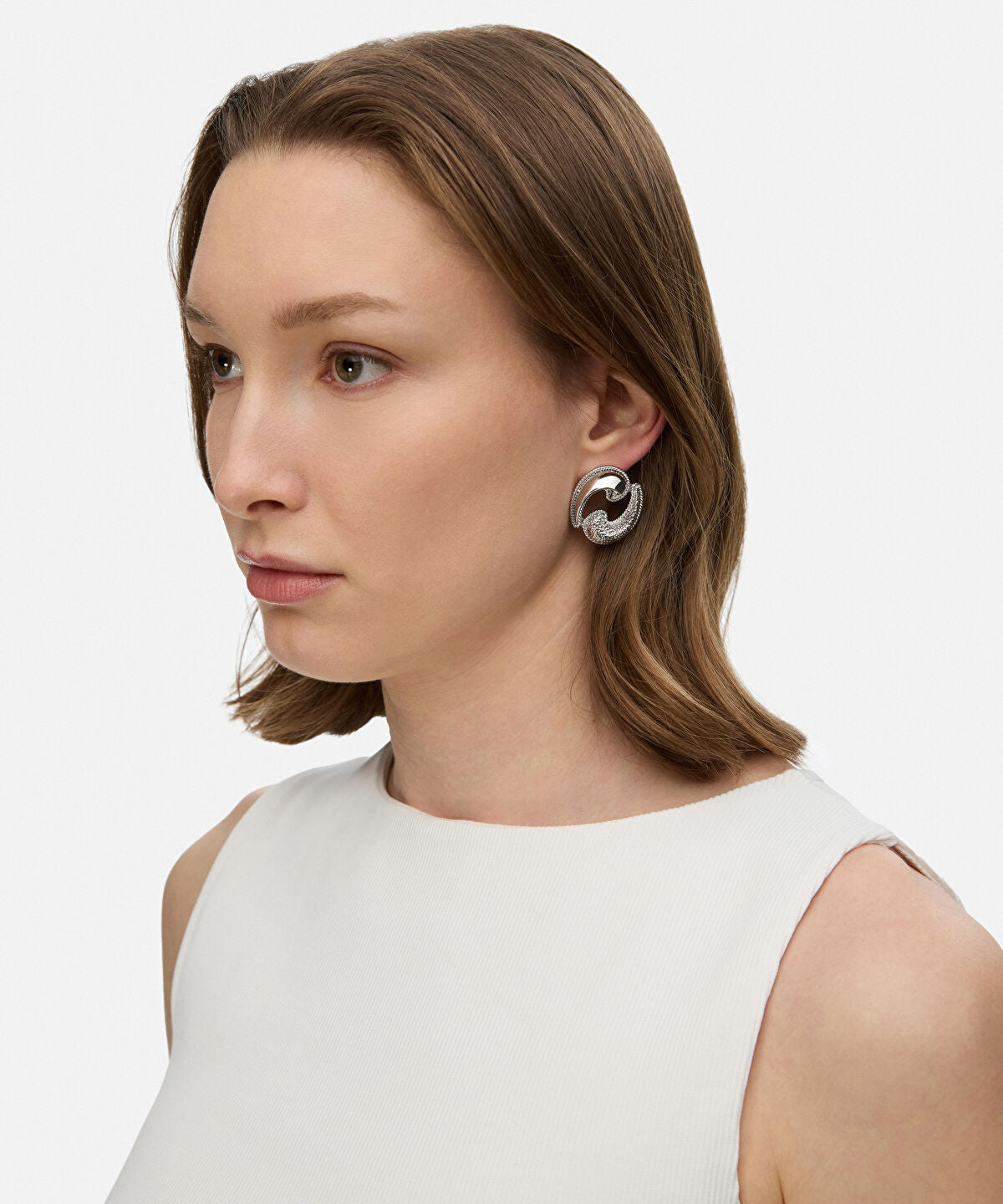 Contrast Panel Metal Earrings