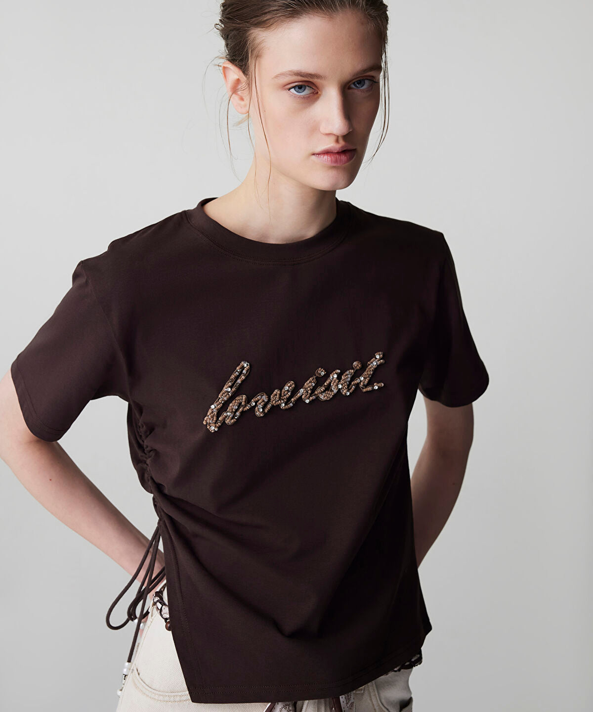Embellished Slogan T-Shirt