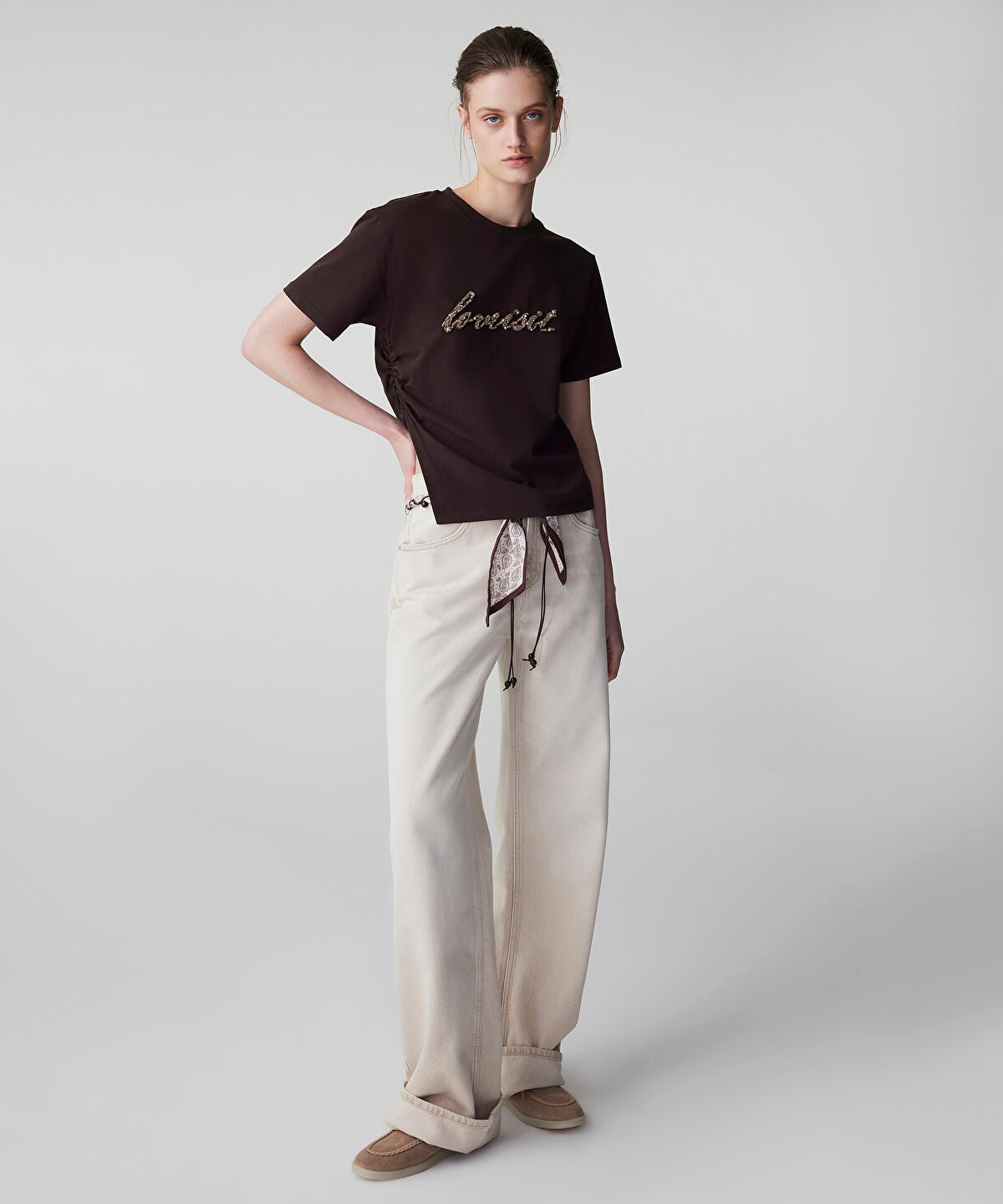 Embellished Slogan T-Shirt