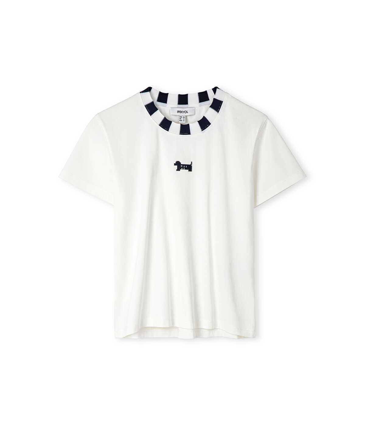 Color-Block Rib Collar T-Shirt