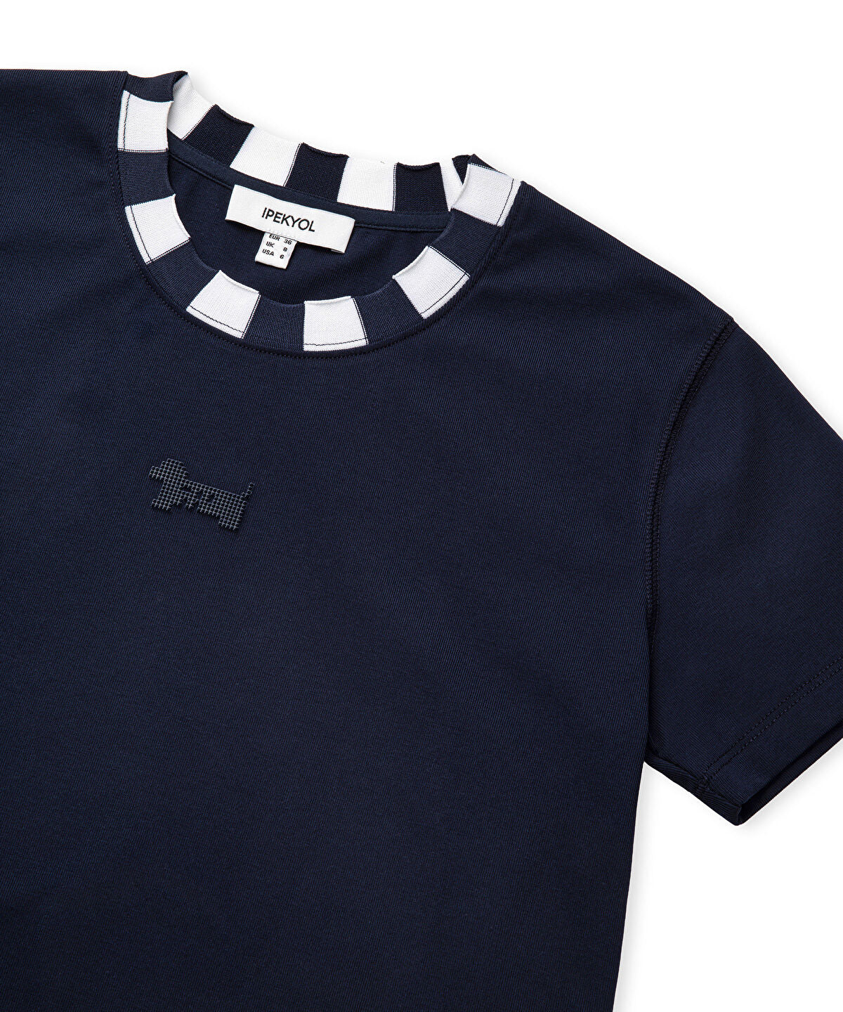 Color-Block Rib Collar T-Shirt