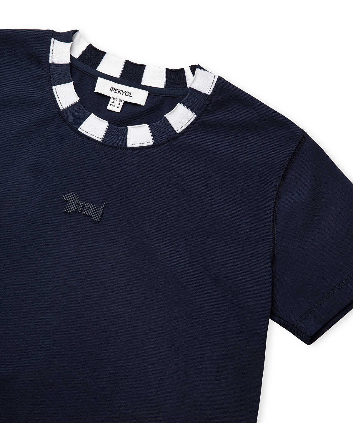Color-Block Rib Collar T-Shirt