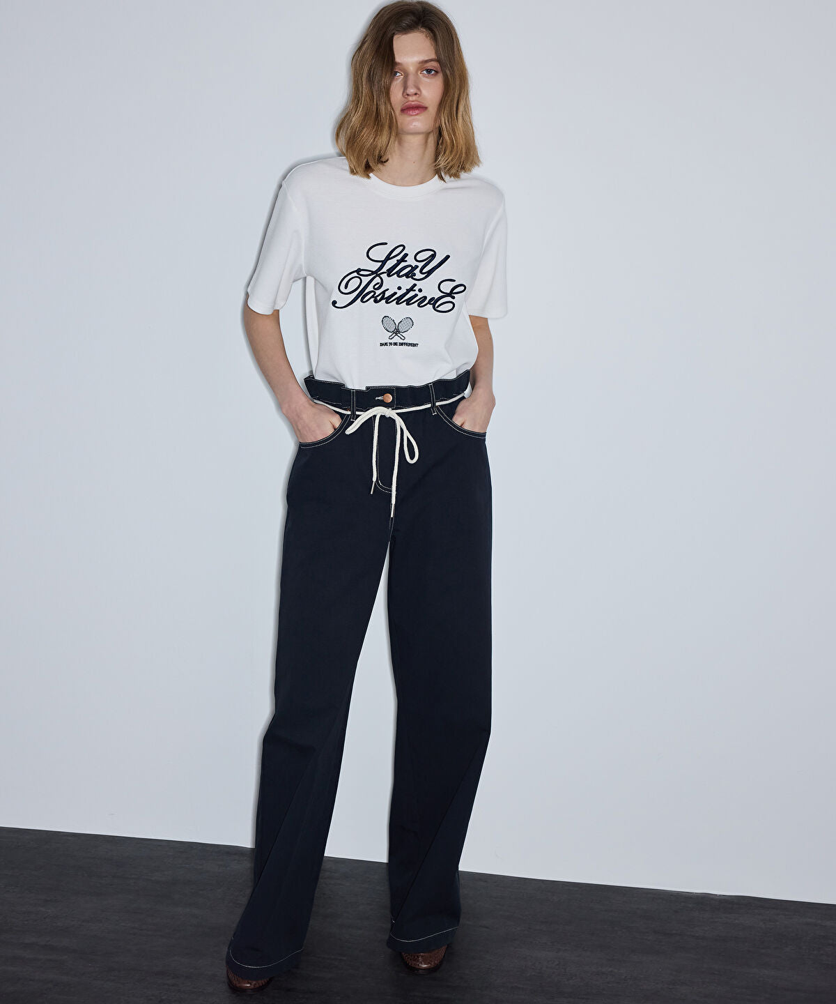 Embroidered Slogan T-Shirt