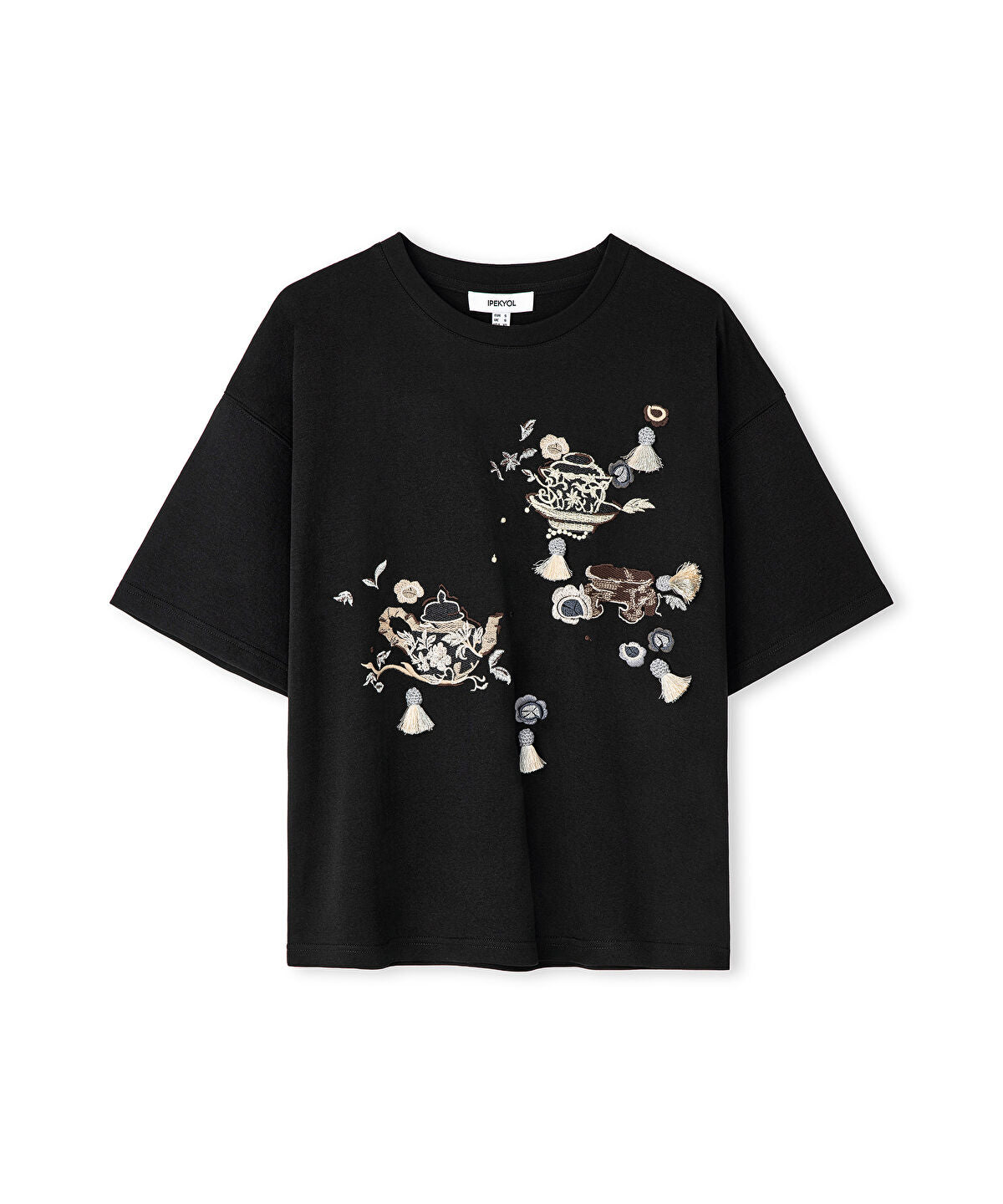 Embroidered Fringed T-Shirt