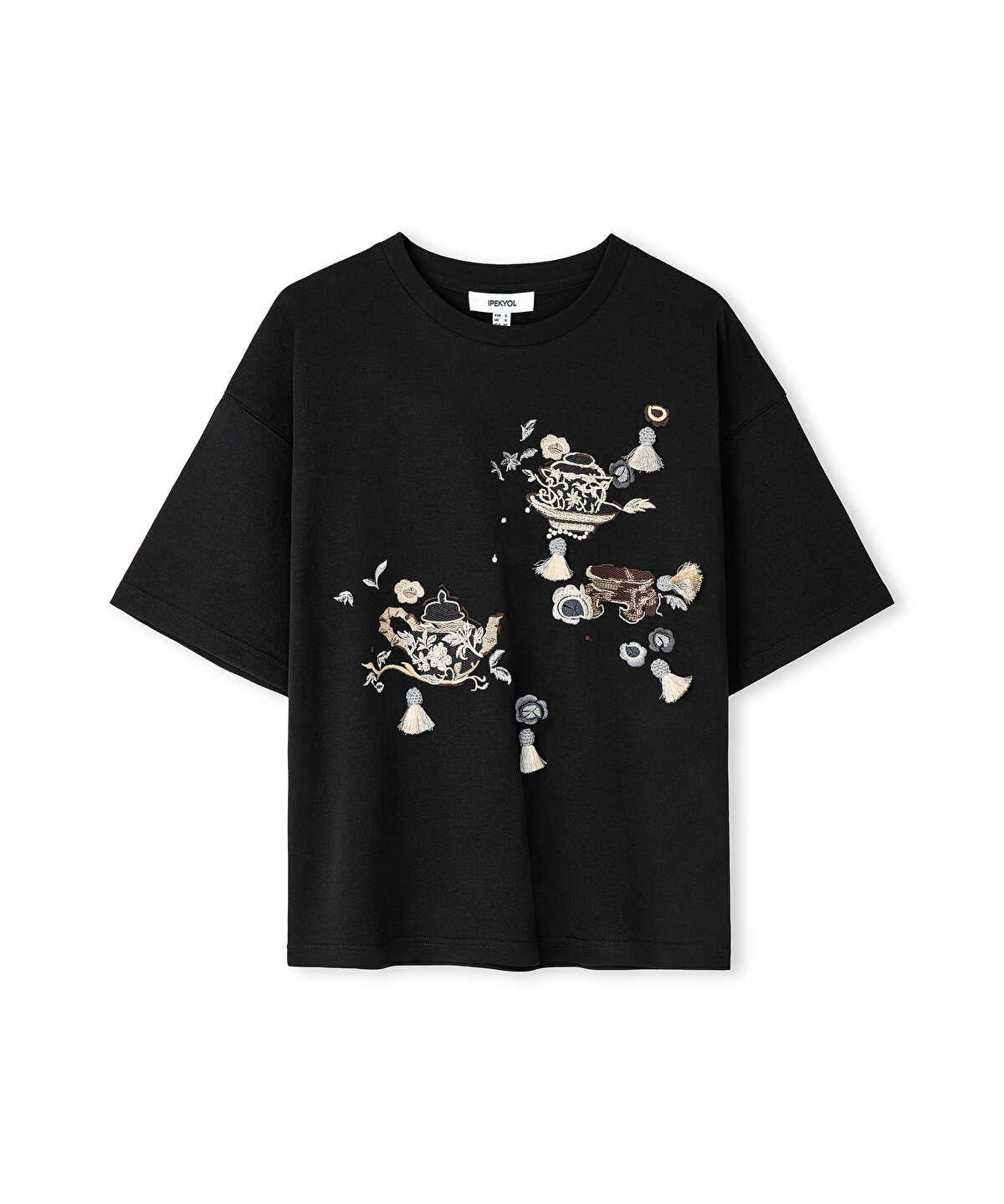 Embroidered Fringed T-Shirt
