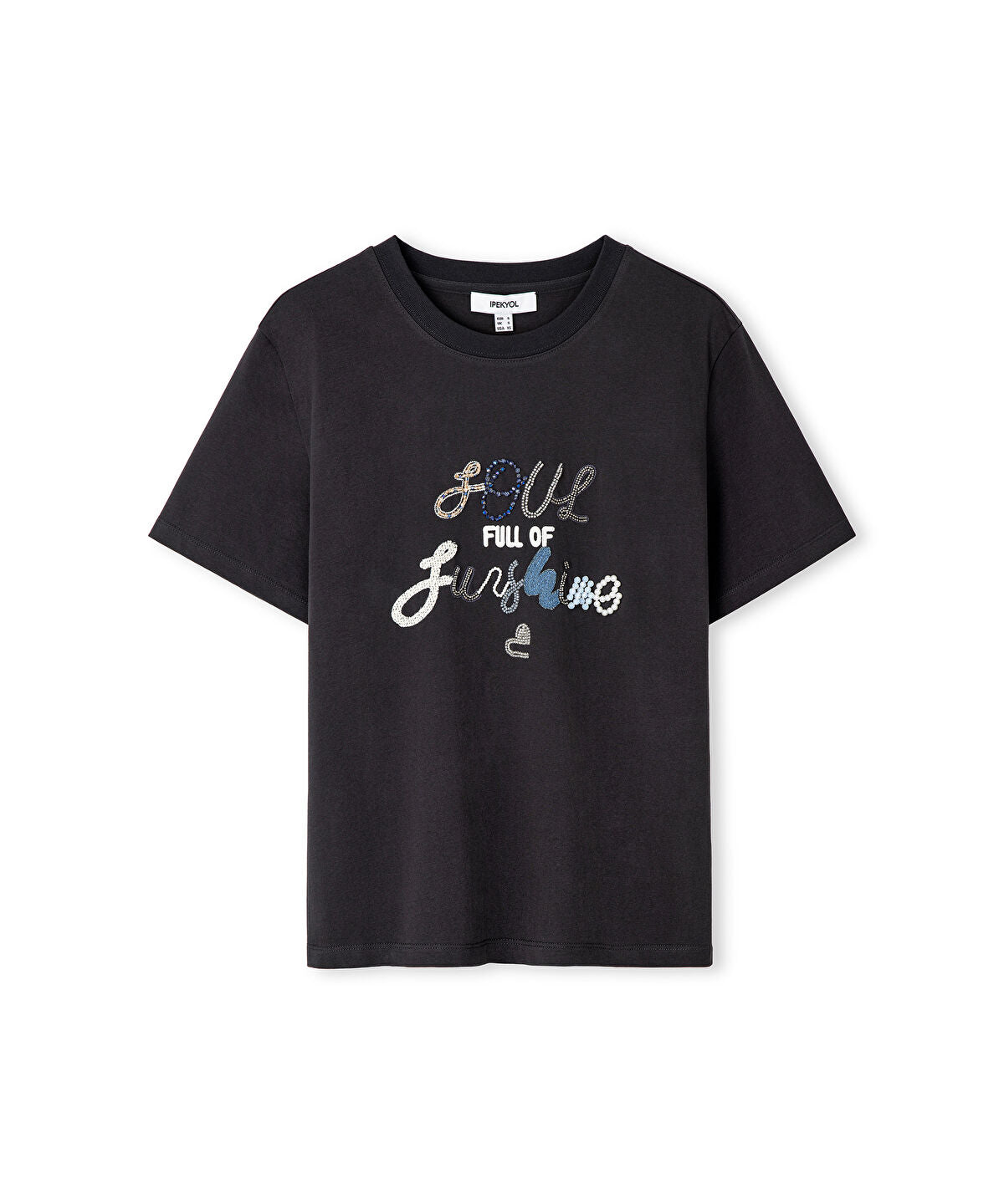 Slogan Embroidered T-Shirt