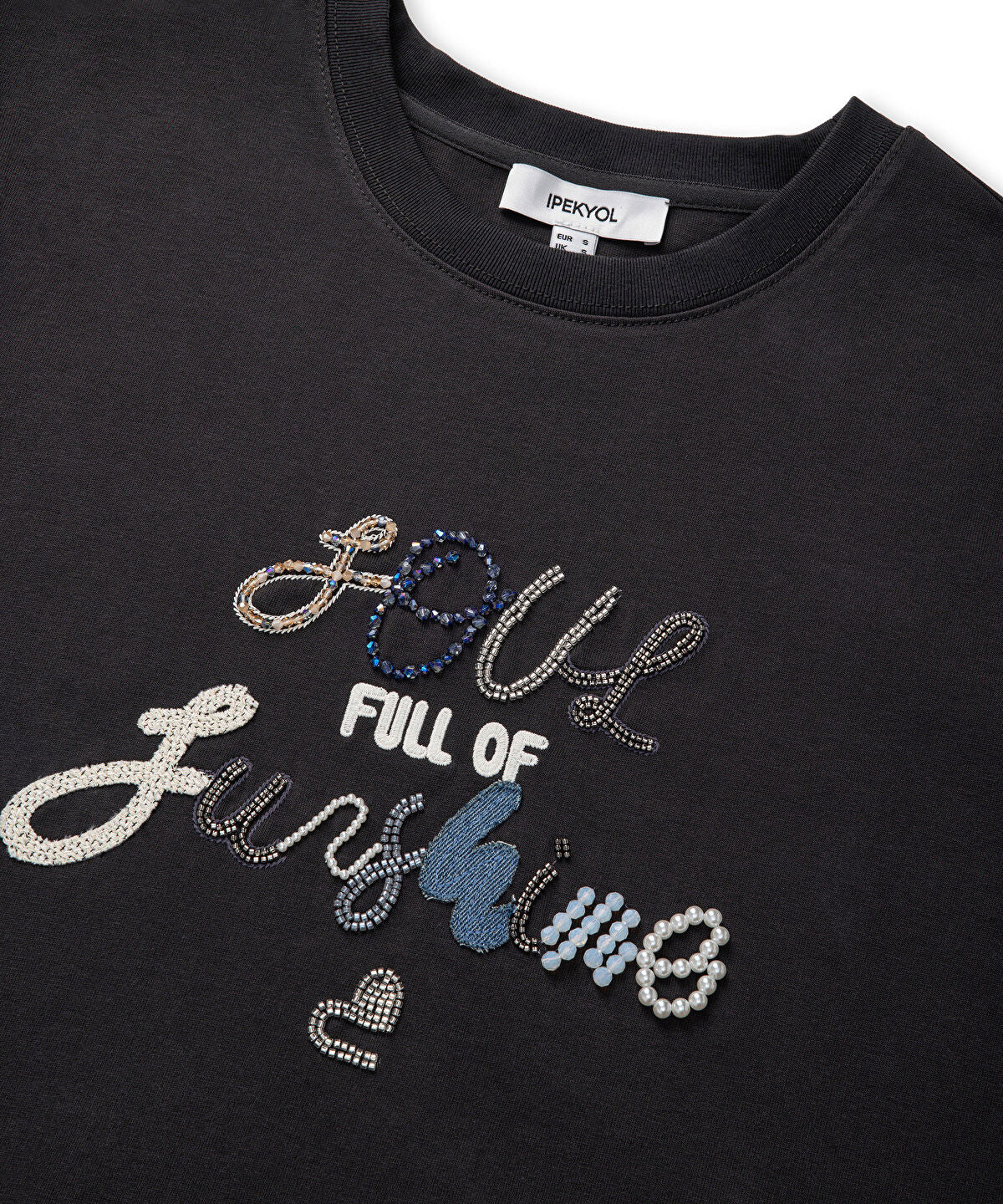 Slogan Embroidered T-Shirt