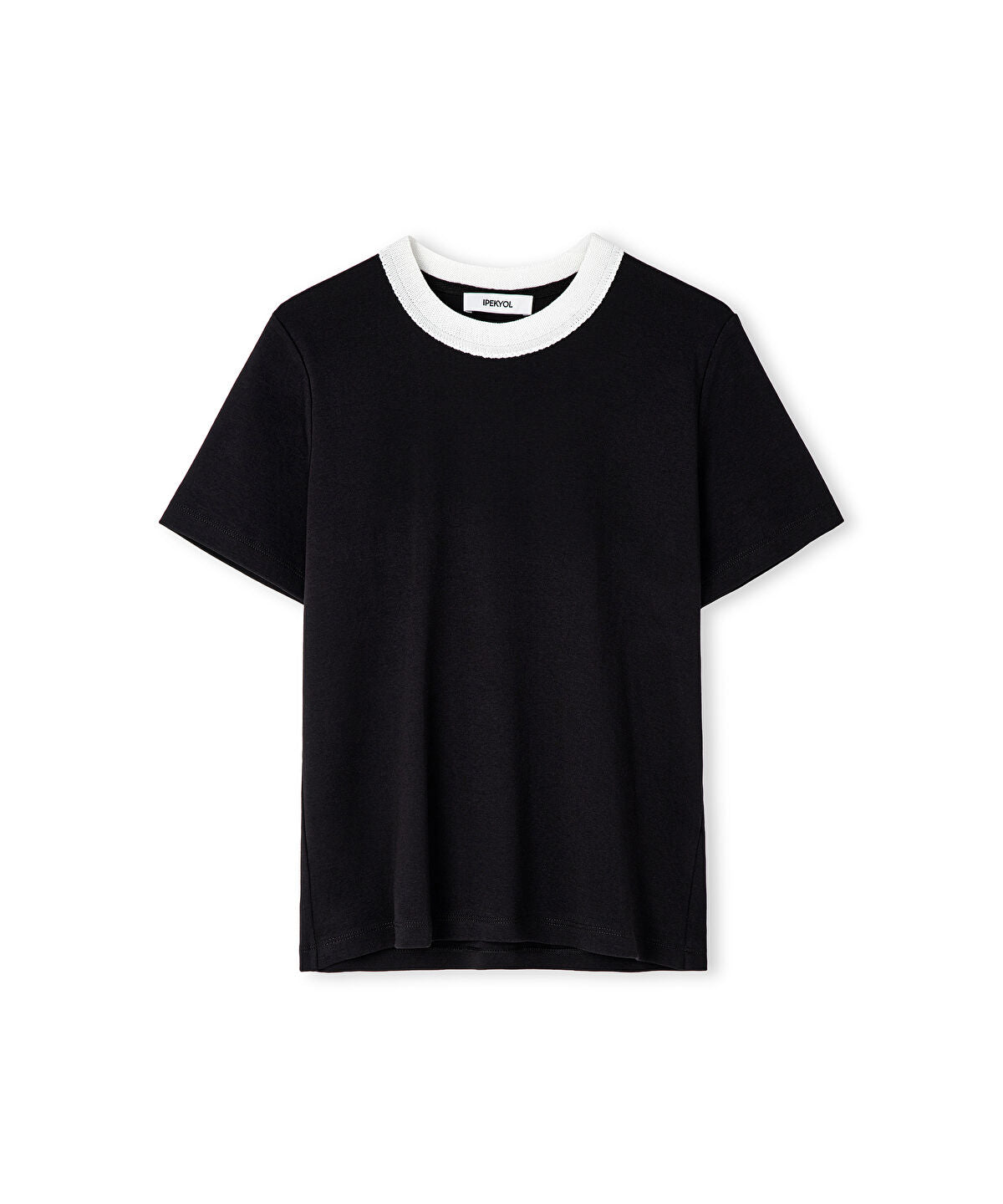 Contrast Collar Color-Block T-Shirt