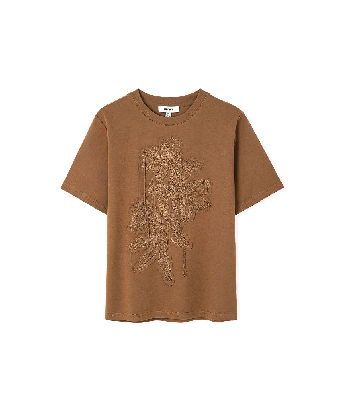 Embroidered T-Shirt with Fringes