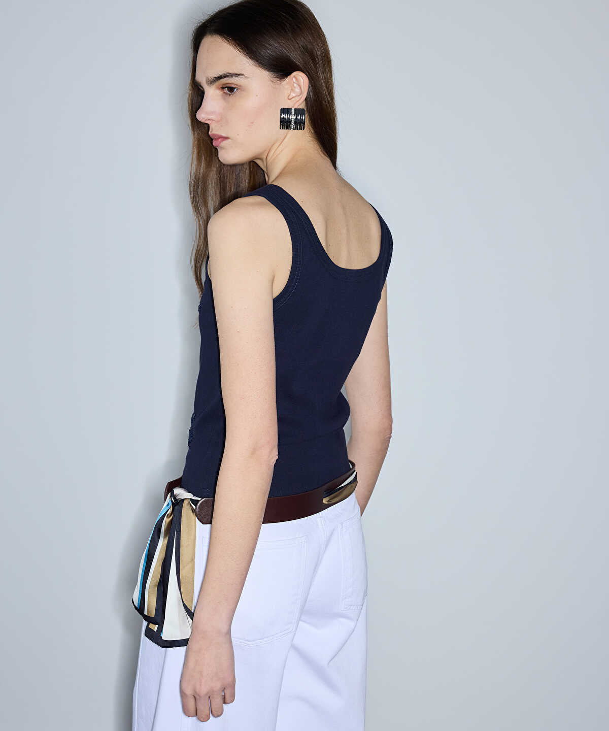 T-Shirt with Floral Bead Embellishments