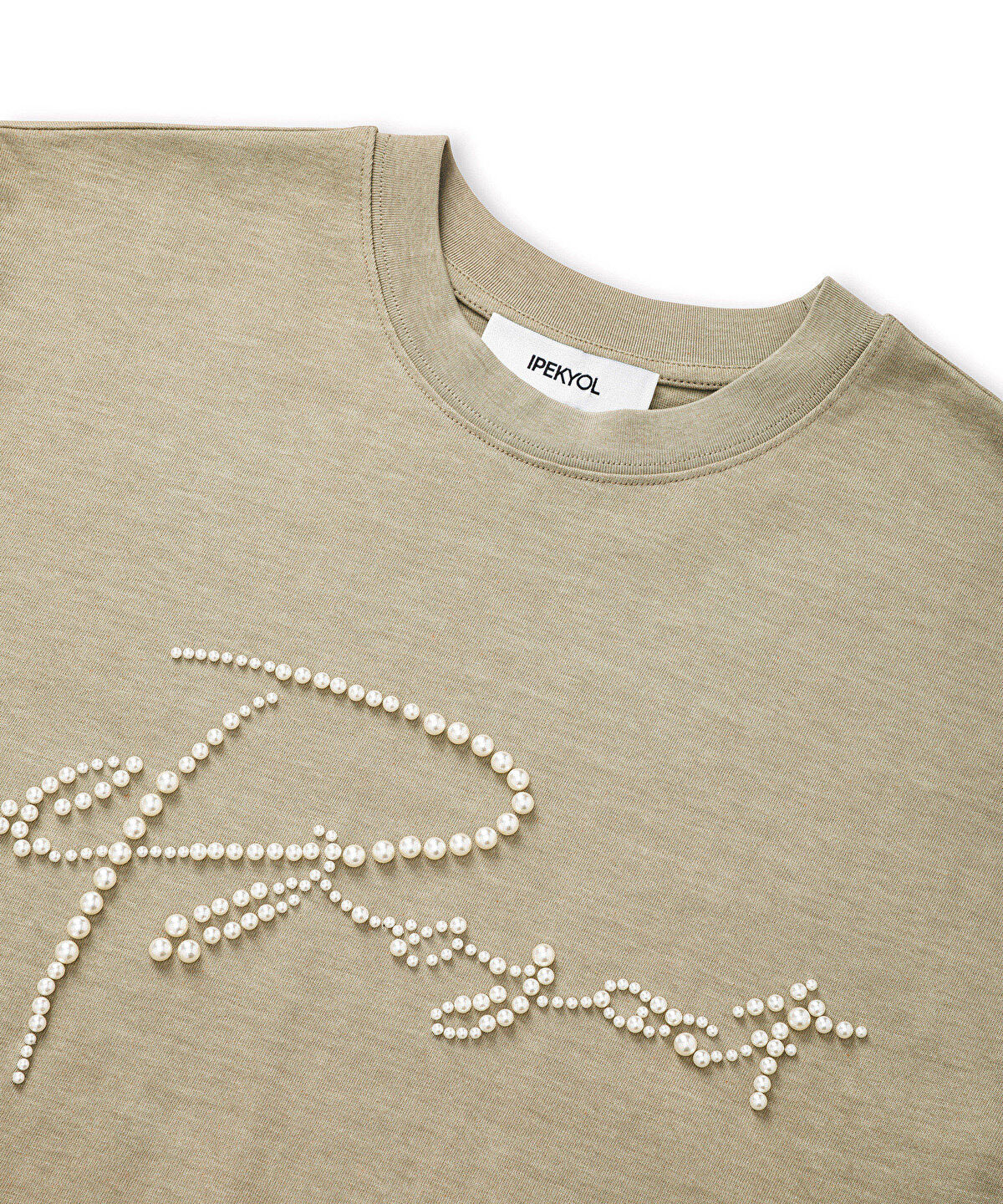 T-Shirt with Faux Pearl Embellishments