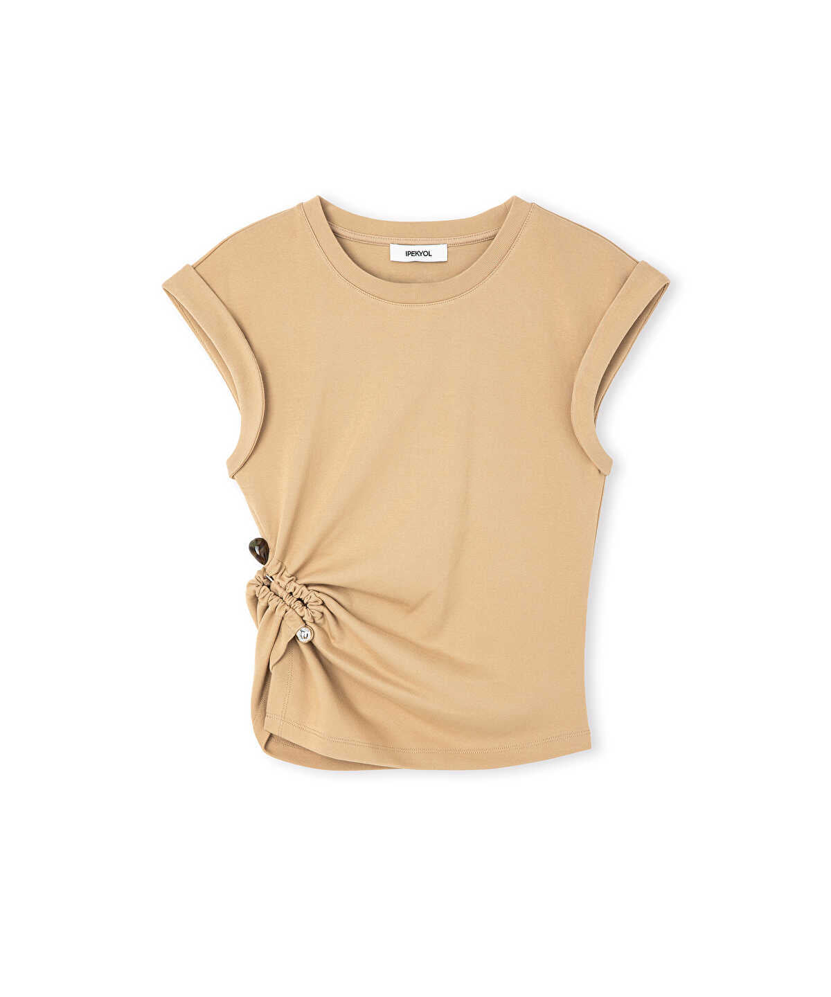 Asymmetric Gathered T-Shirt