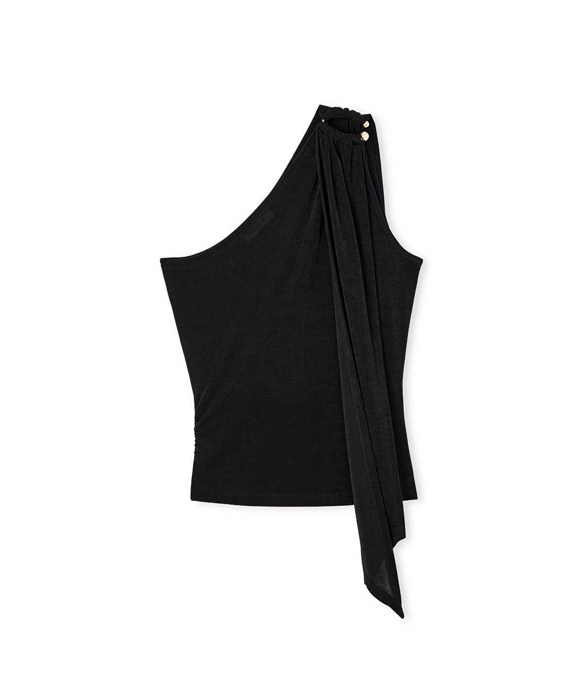 Asymmetric T-Shirt with Metal Accent