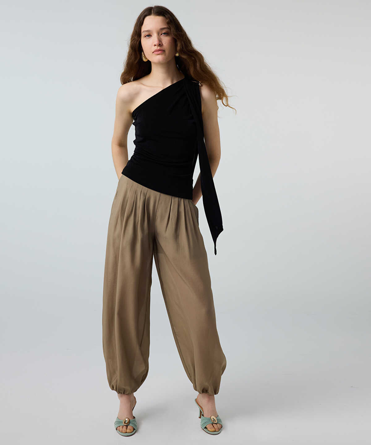 Asymmetric T-Shirt with Metal Accent