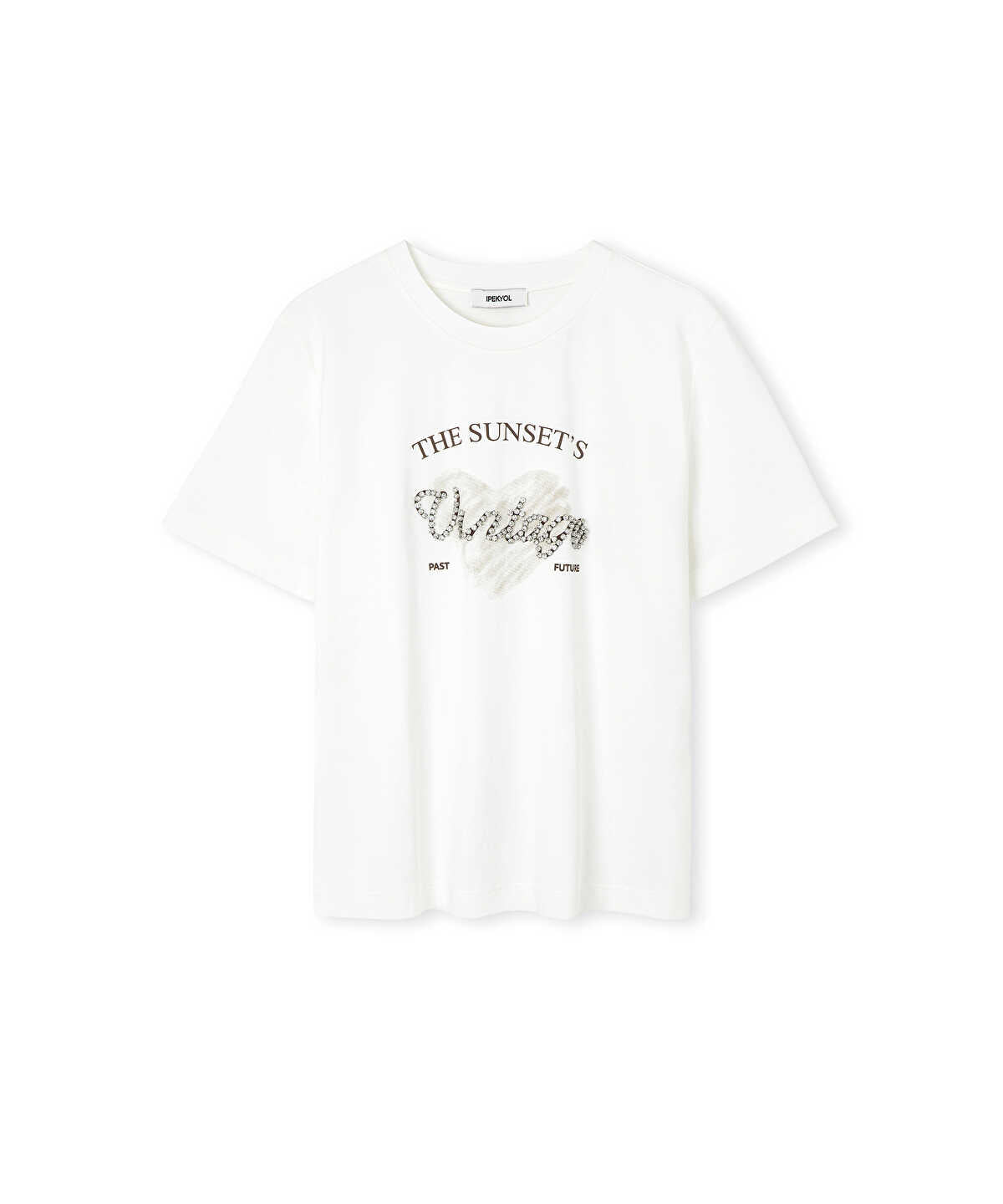 Printed Rhinestone T-Shirt