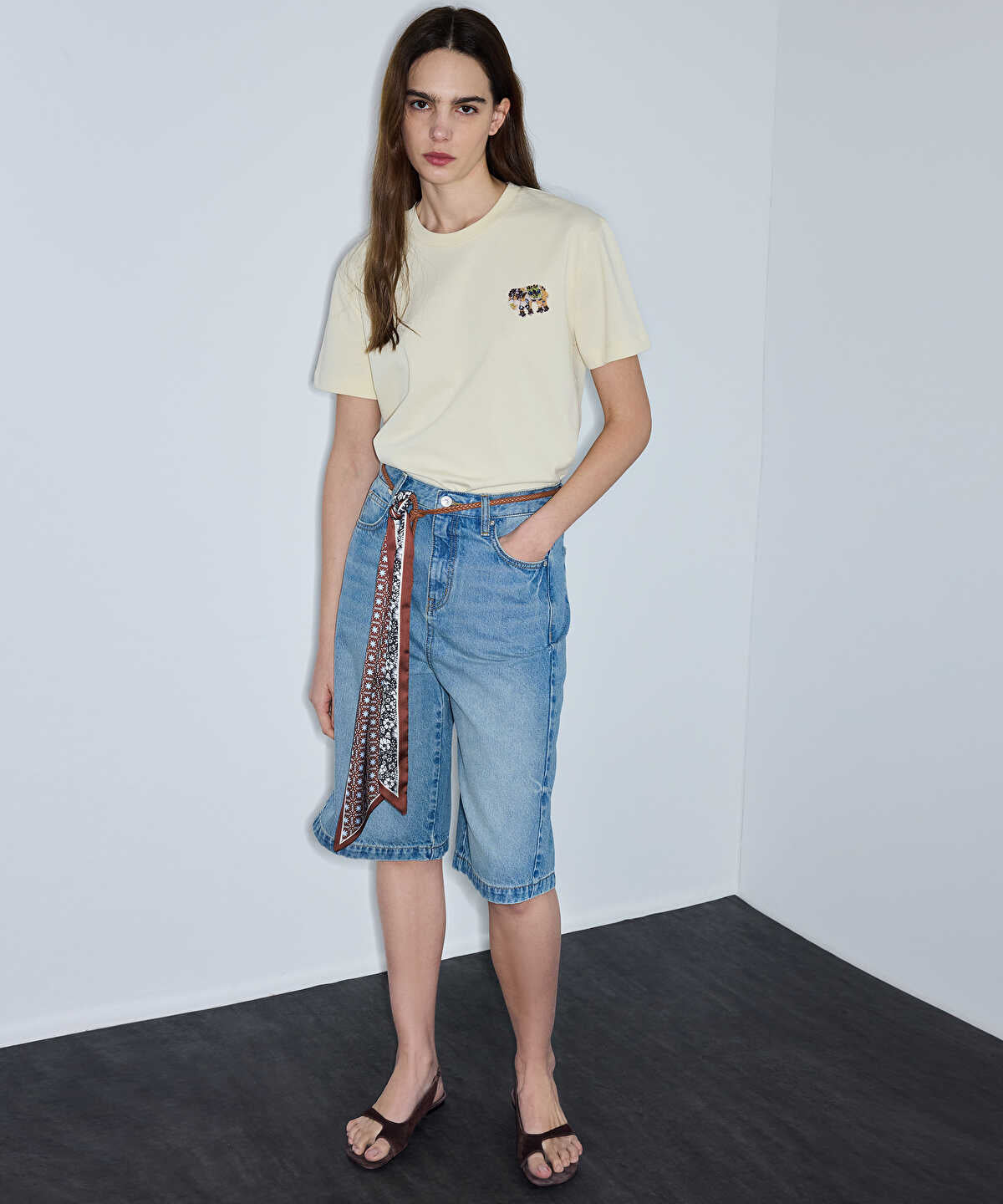 T-Shirt with Embellished Applique