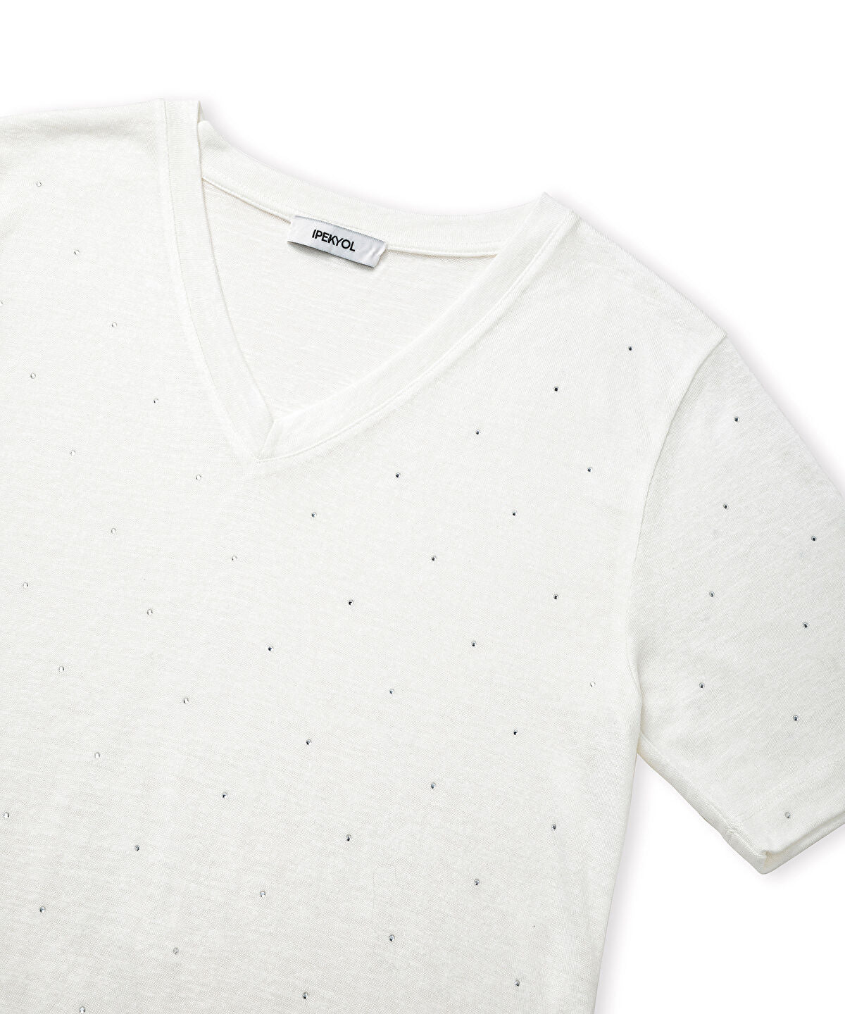 Rhinestone V-Neck T-Shirt